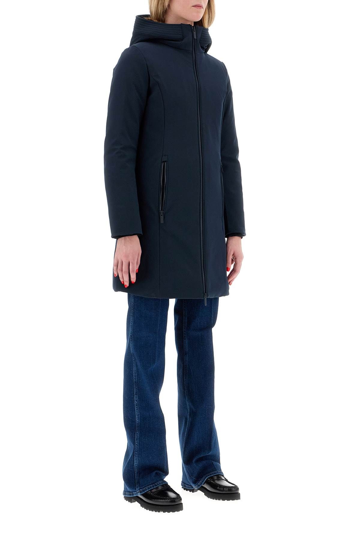 Shop Woolrich Firth Hooded Softshell Down Parka In Blue