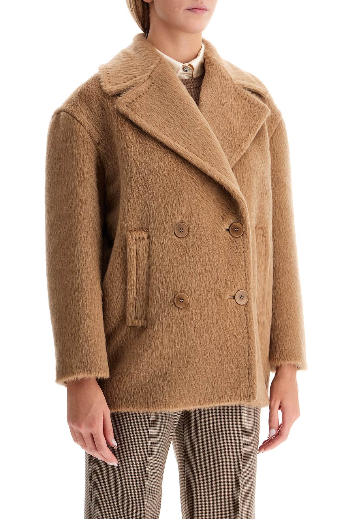 Shop Max Mara 'slam' Wool And Alpaca Blend In Beige