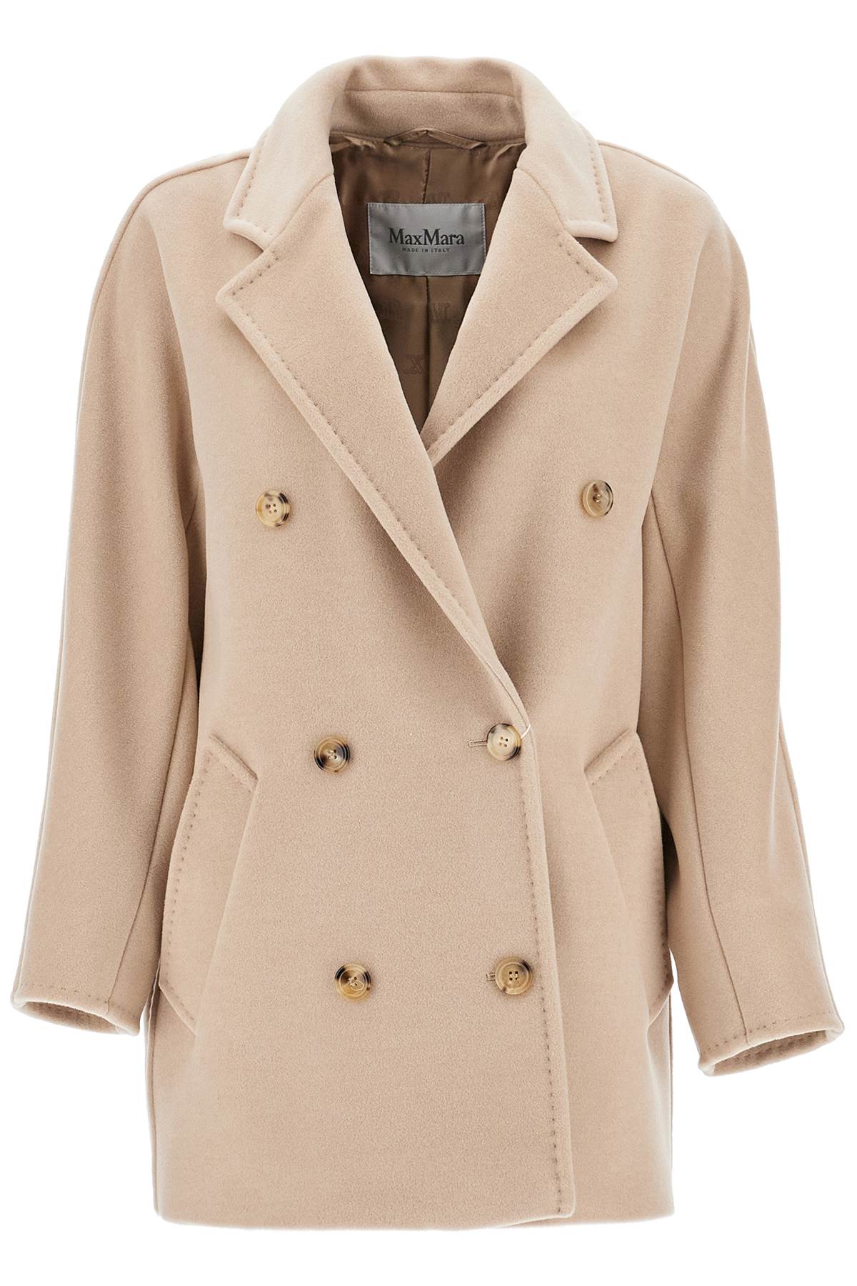 Shop Max Mara Short Icon Coat 101801 Puzzle In Neutro