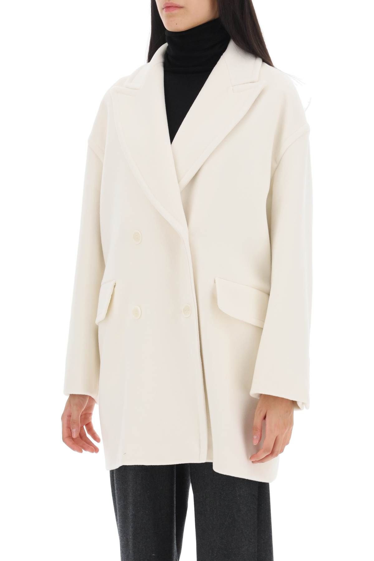 Shop Max Mara Meana Double-breasted Peacoat In White