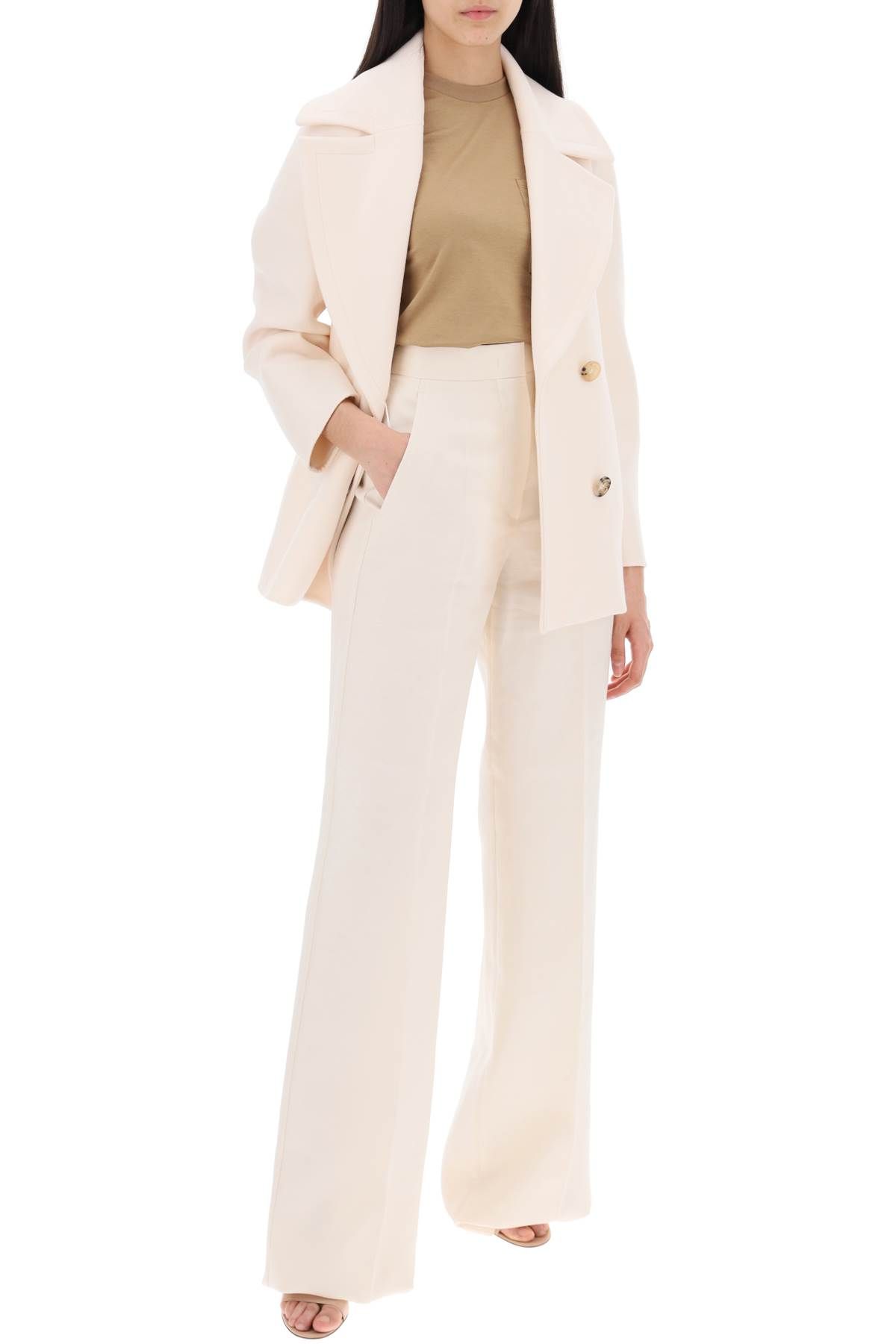 Shop Max Mara Edgard Double-breasted Wool And Cashmere In White