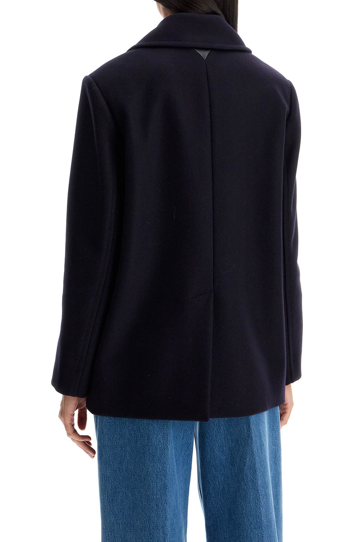 Shop Pinko Double-breasted Wool Blend Caban In Blue