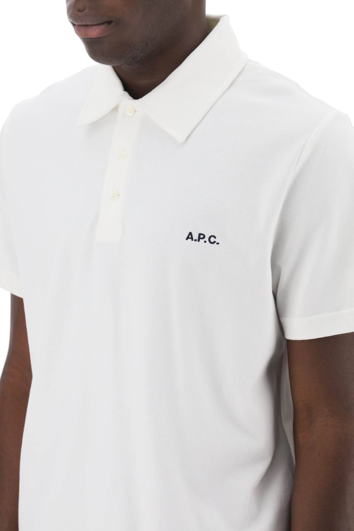 Shop Apc Austin Polo Shirt With Logo Embroidery In White