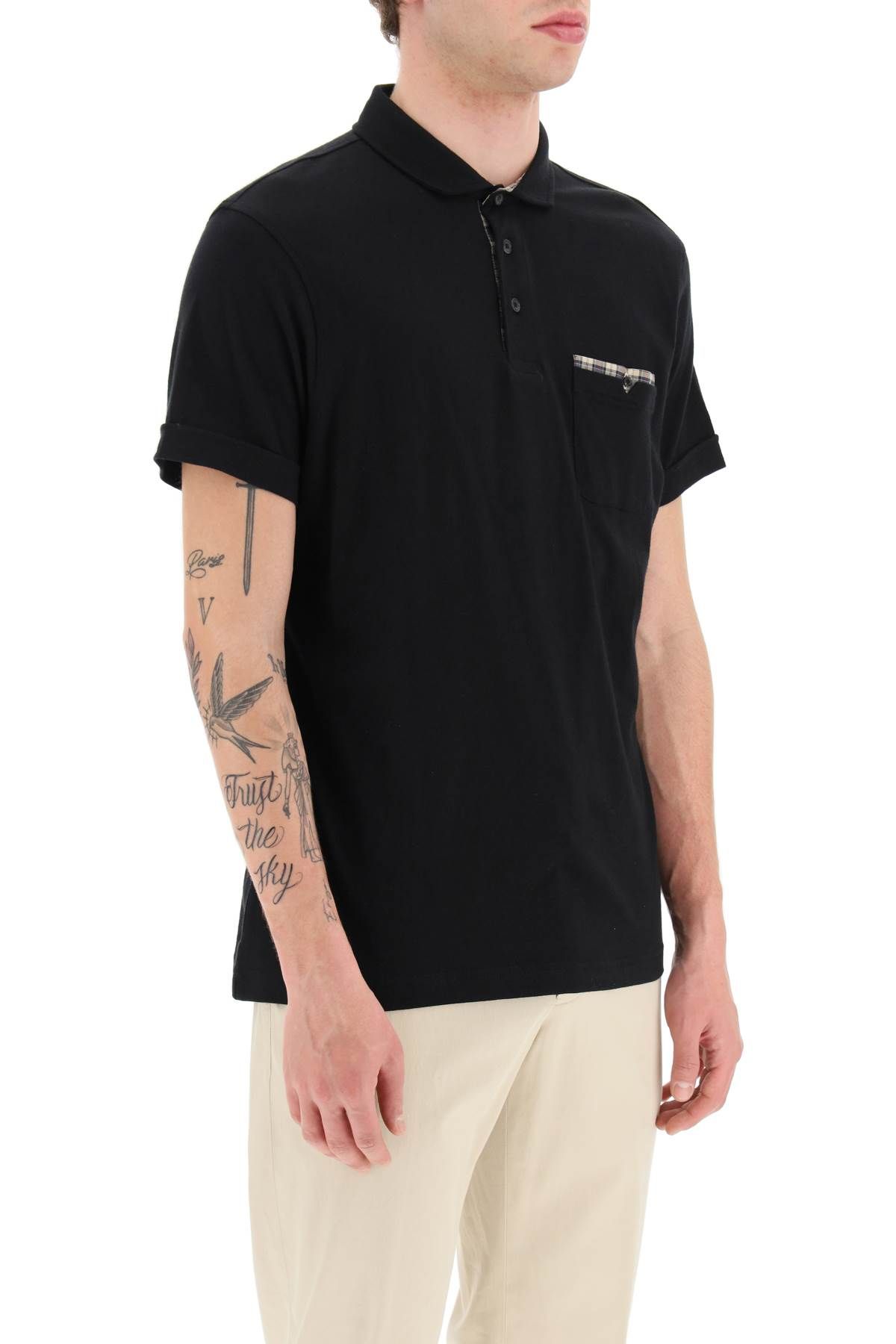 Shop Barbour Corpatch Cotton Polo Shirt In Black