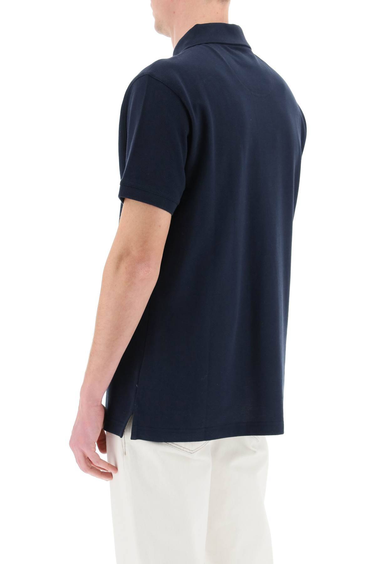 Shop Barbour Tartan-trim Polo Shirt In Blue