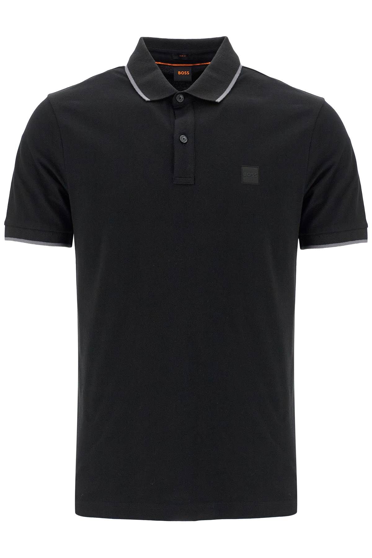 Shop Hugo Boss Slim Fit Piqué Polo Shirt With Tipped In Black