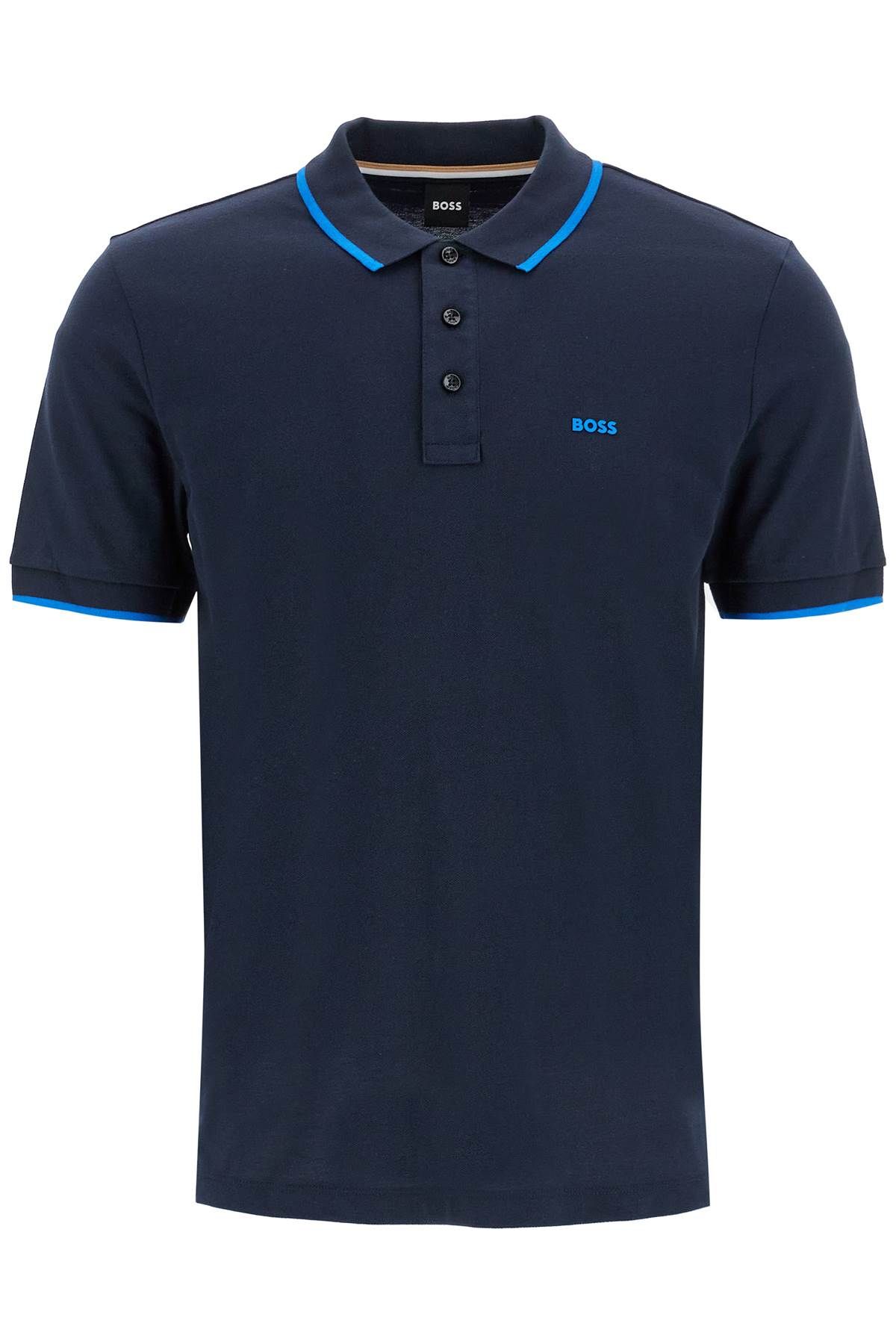 Shop Hugo Boss "contrast Trim Parlay Polo Shirt In Blue