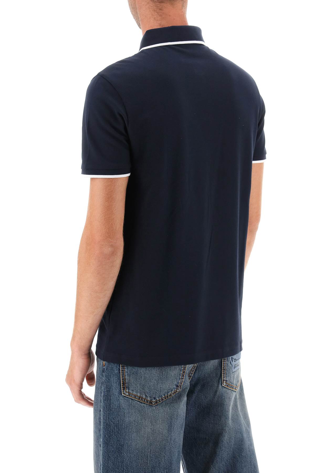 Shop Hugo Boss Slim Fit Piqué Polo Shirt With Tipped In Blue