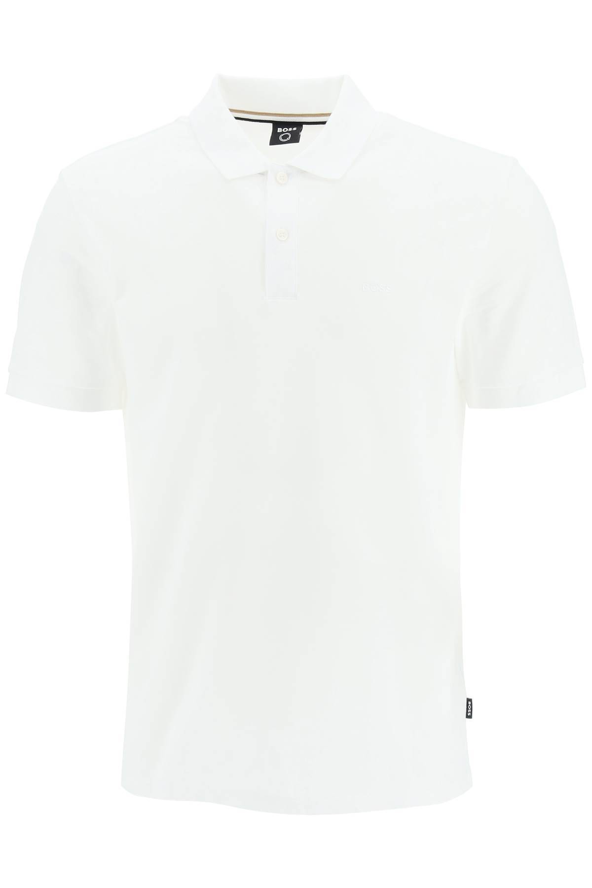 Shop Hugo Boss Organic Cotton Polo Shirt In White