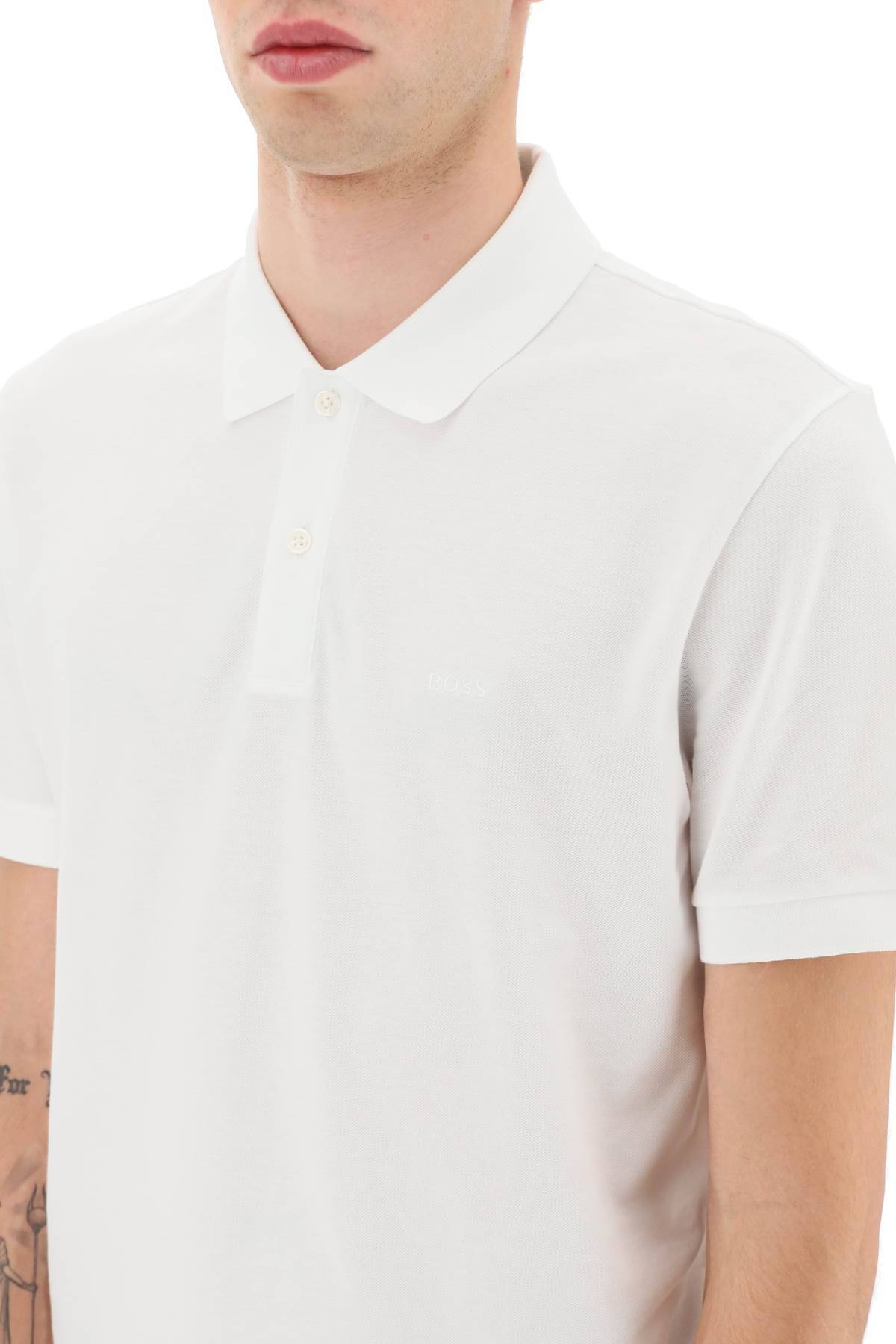 Shop Hugo Boss Organic Cotton Polo Shirt In White