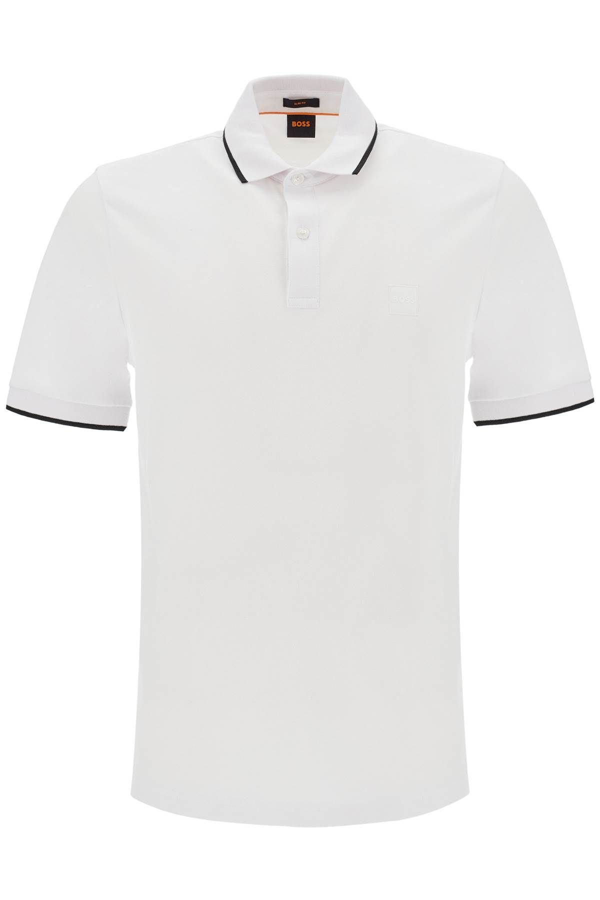 Shop Hugo Boss Slim Fit Piqué Polo Shirt With Tipped In White