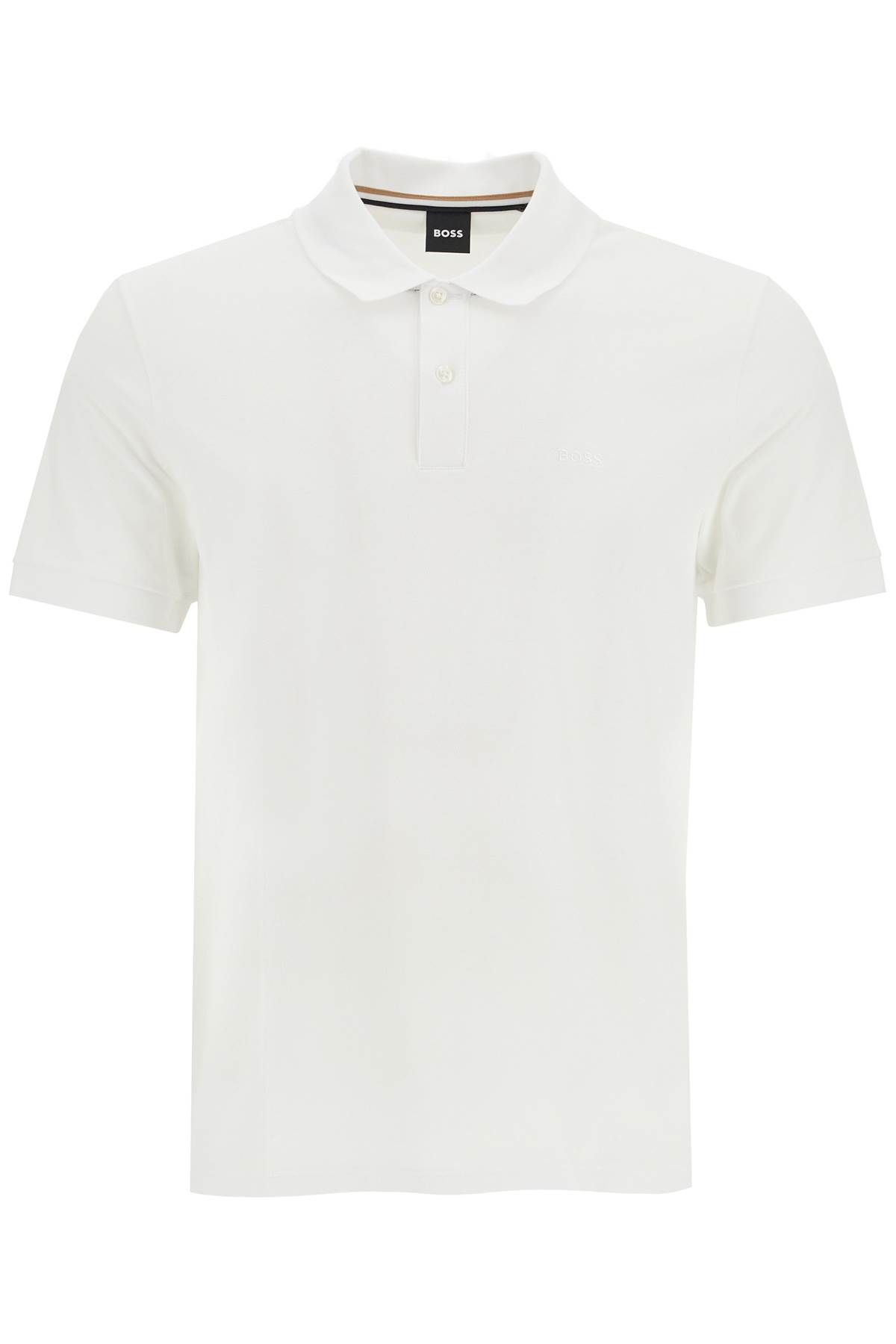 Shop Hugo Boss Organic Cotton Pallas Polo Shirt In White