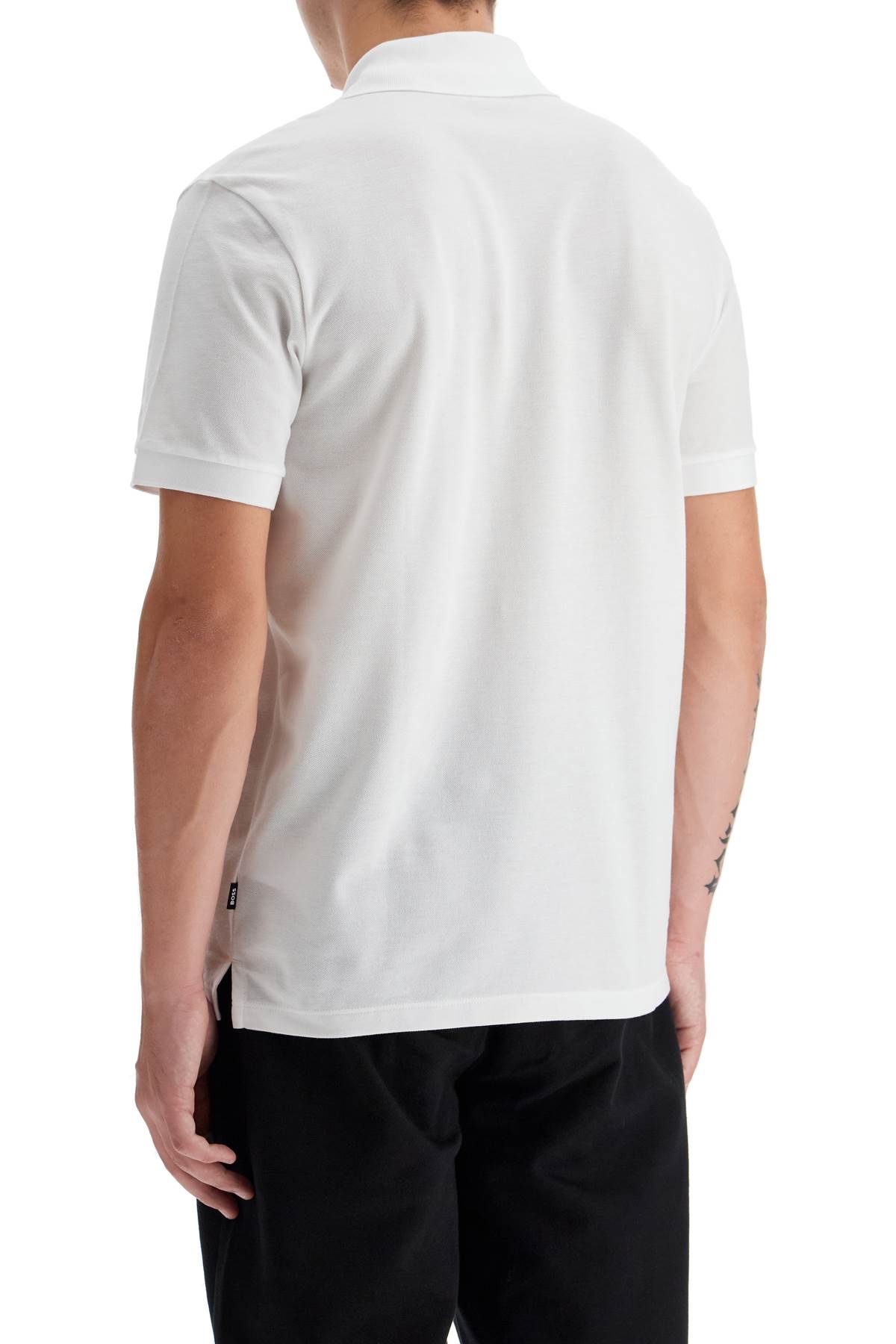 Shop Hugo Boss Organic Cotton Pallas Polo Shirt In White