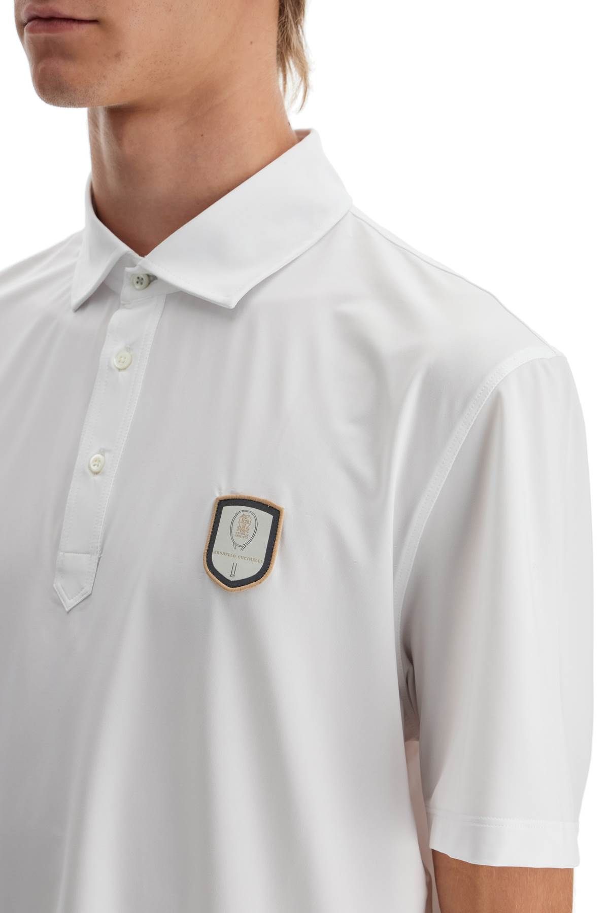 Shop Brunello Cucinelli Technical Jersey Polo Shirt In White