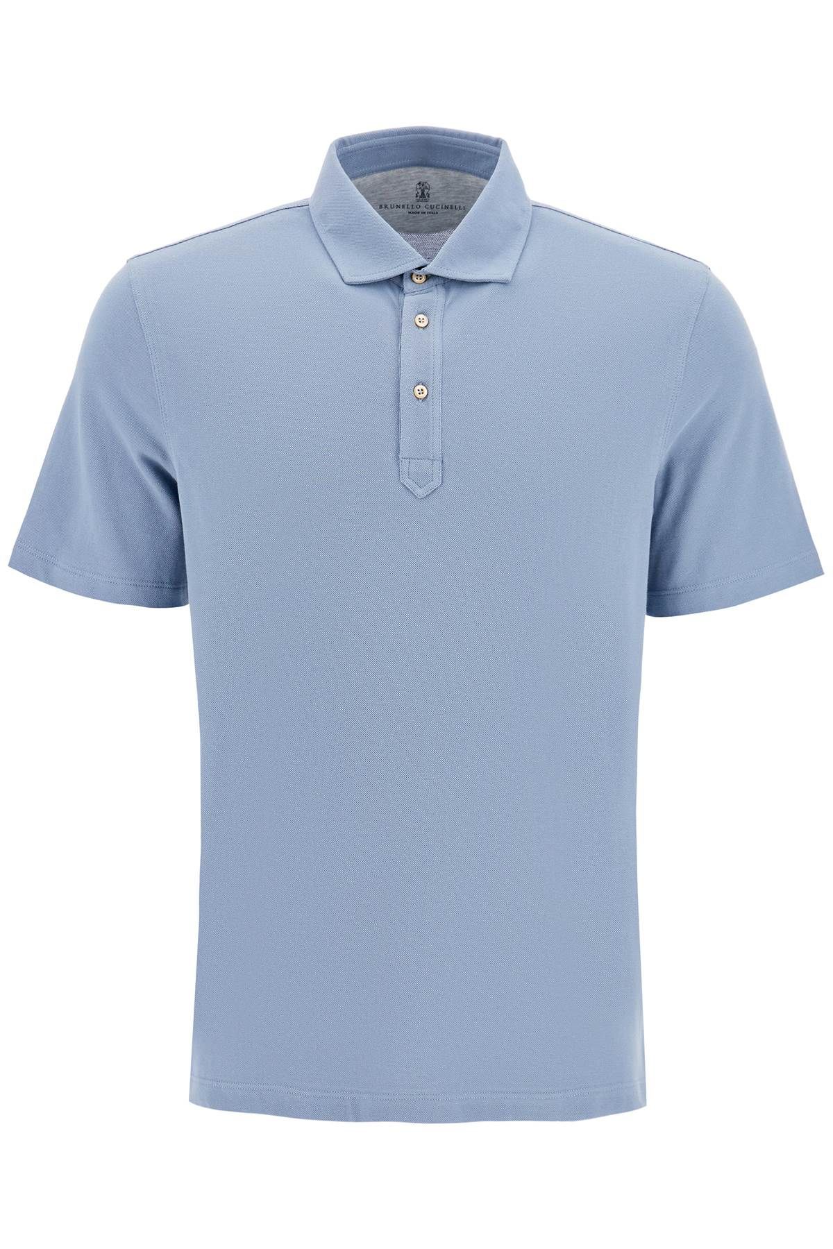 Shop Brunello Cucinelli Pique Polo Shirt In Light Blue