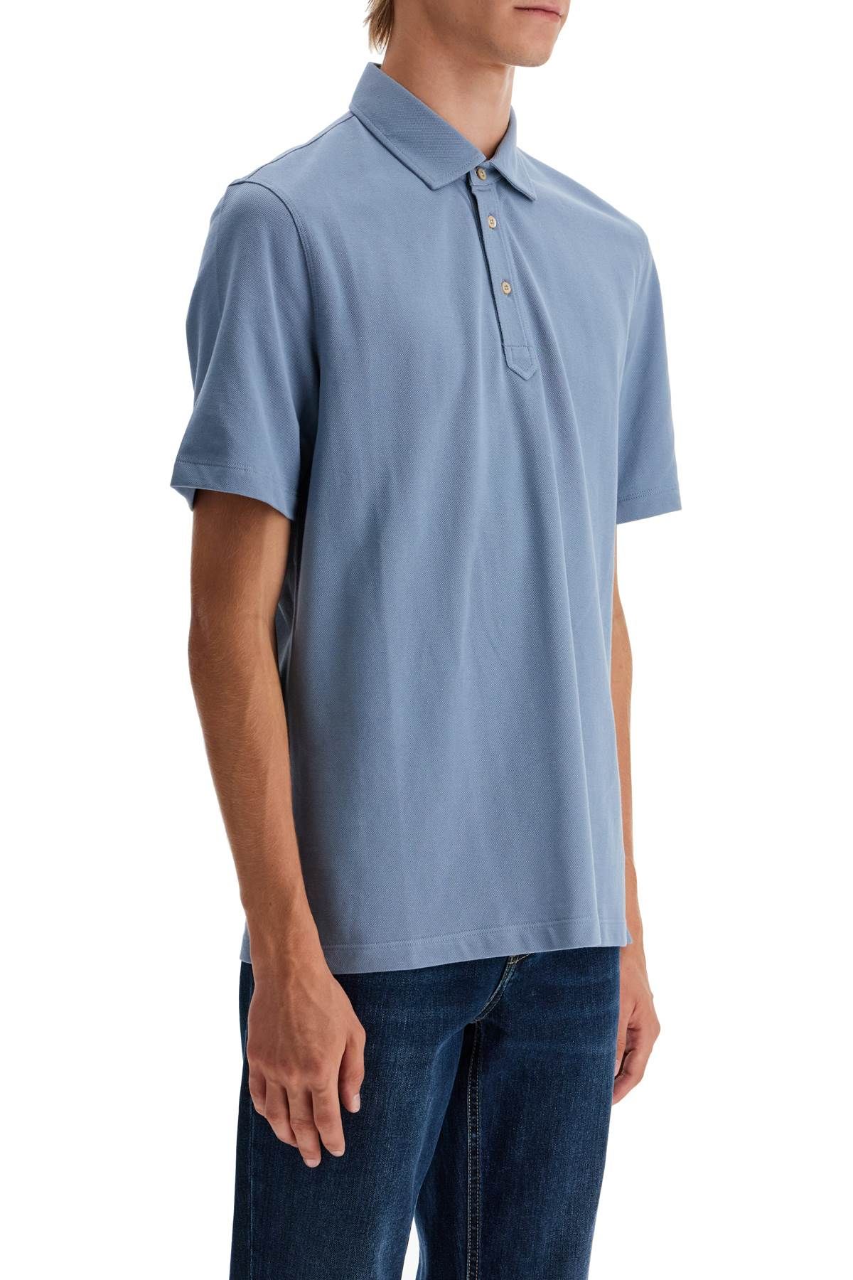 Shop Brunello Cucinelli Pique Polo Shirt In Light Blue