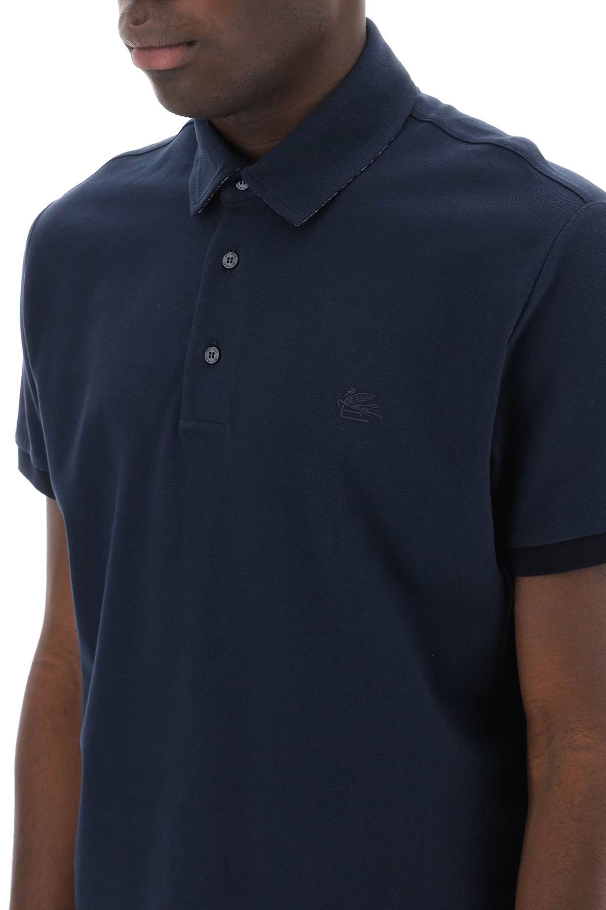 Shop Etro Regular Fit Polo Shirt In Blue