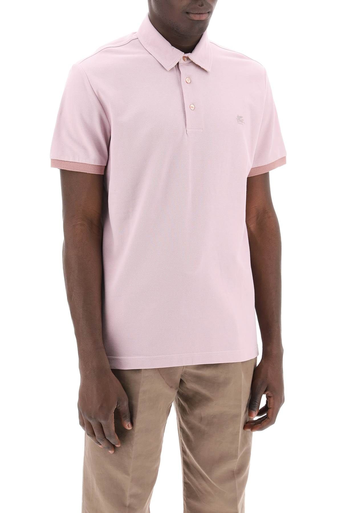Shop Etro Regular Fit Polo Shirt In Purple,pink