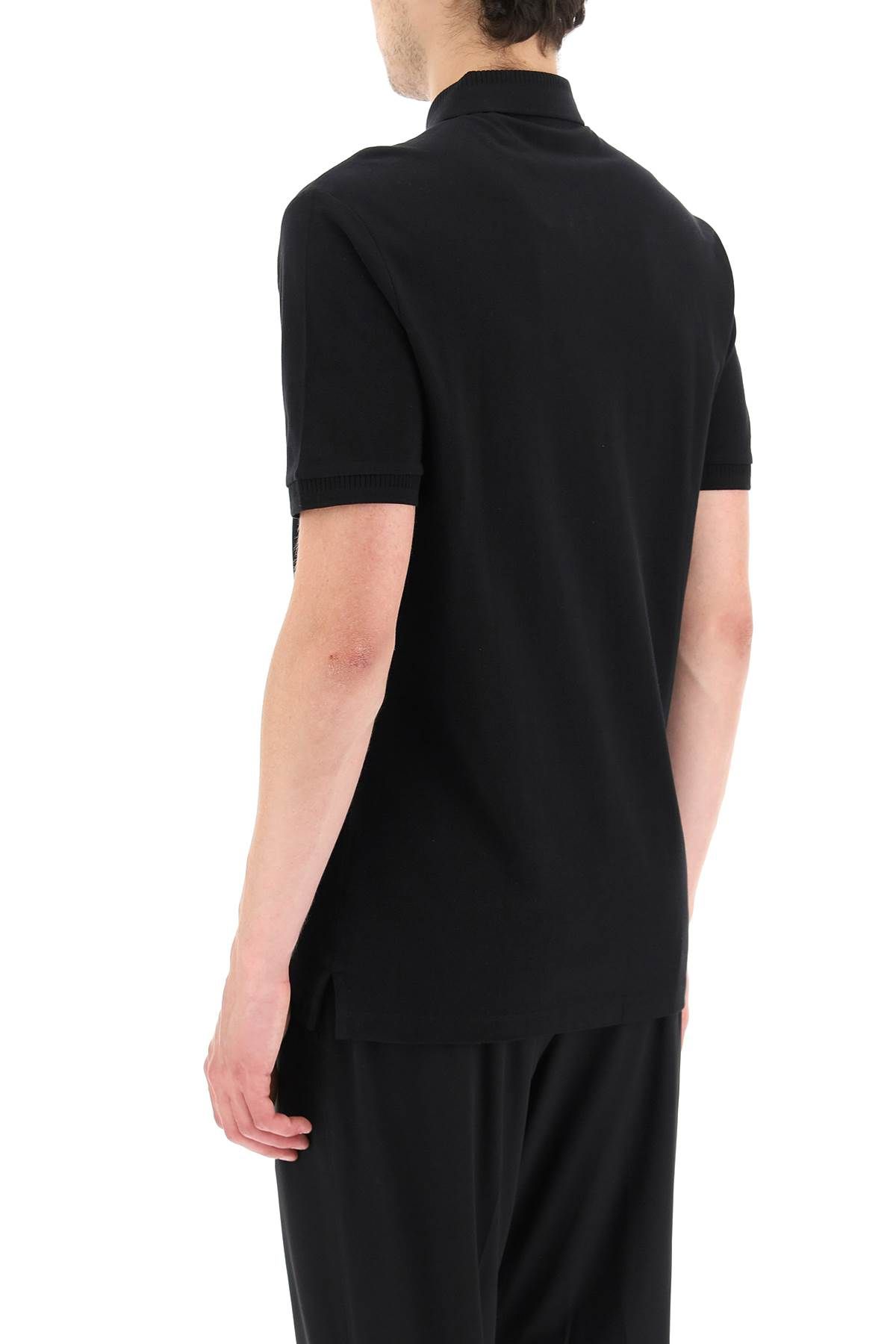 Shop Hugo Polo Shirt With Logo Patch In Black