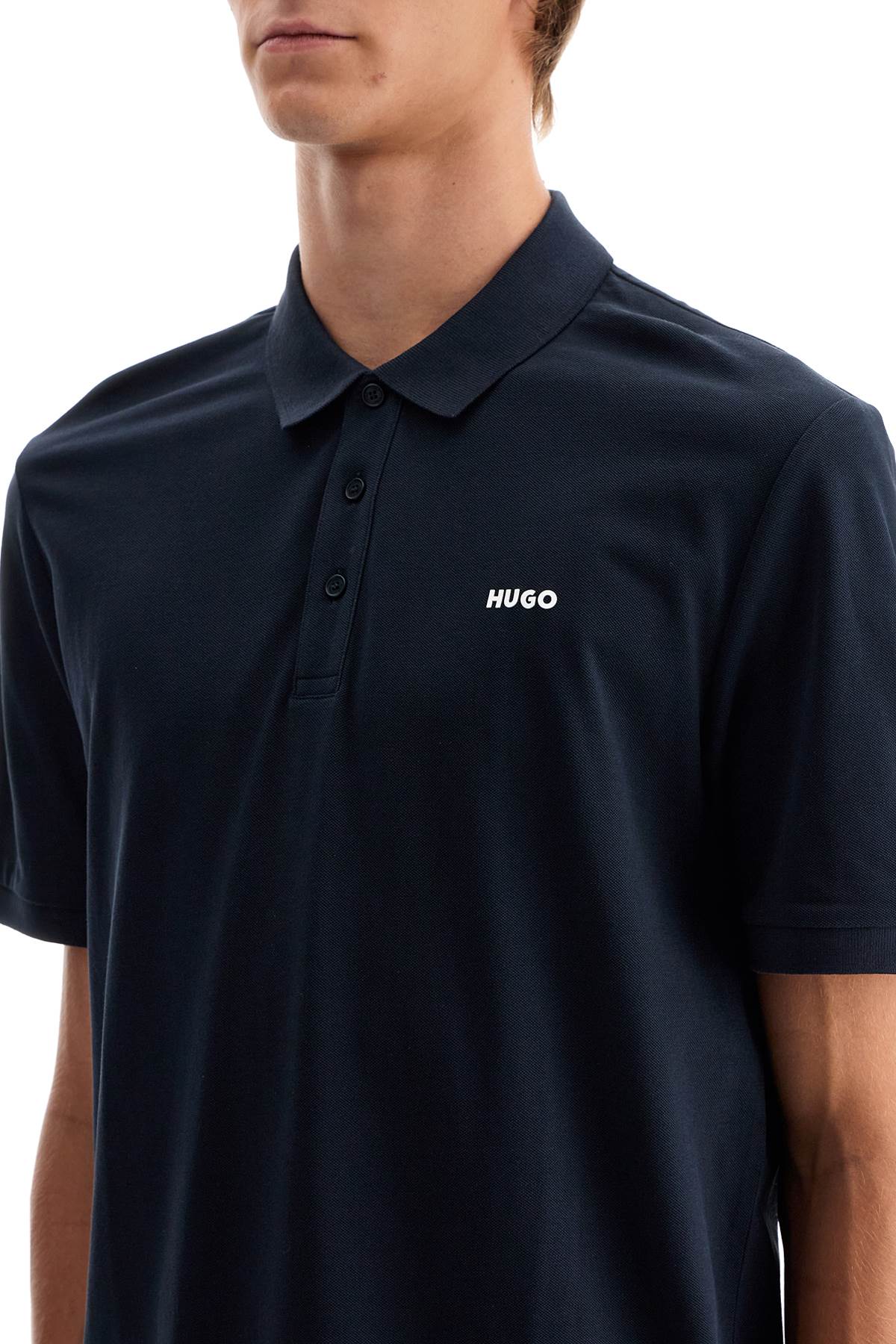 Shop Hugo Cotton Piquã© Donos Polo Shirt In Blue