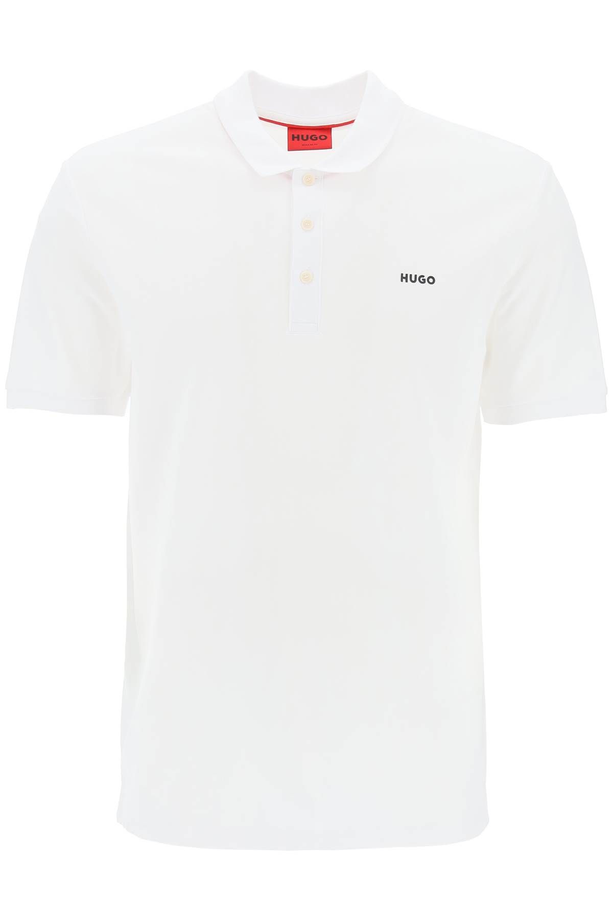 Shop Hugo Cotton Piqué Donos Polo Shirt In White