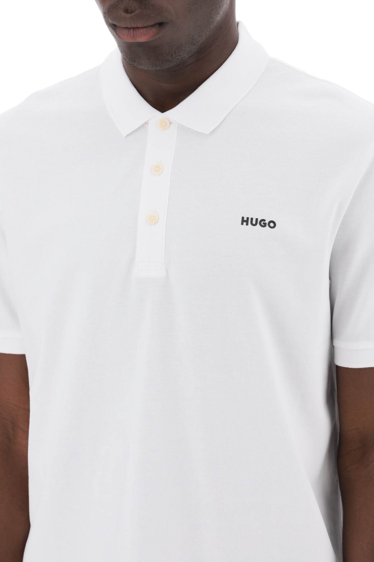 Shop Hugo Cotton Piquã© Donos Polo Shirt In White