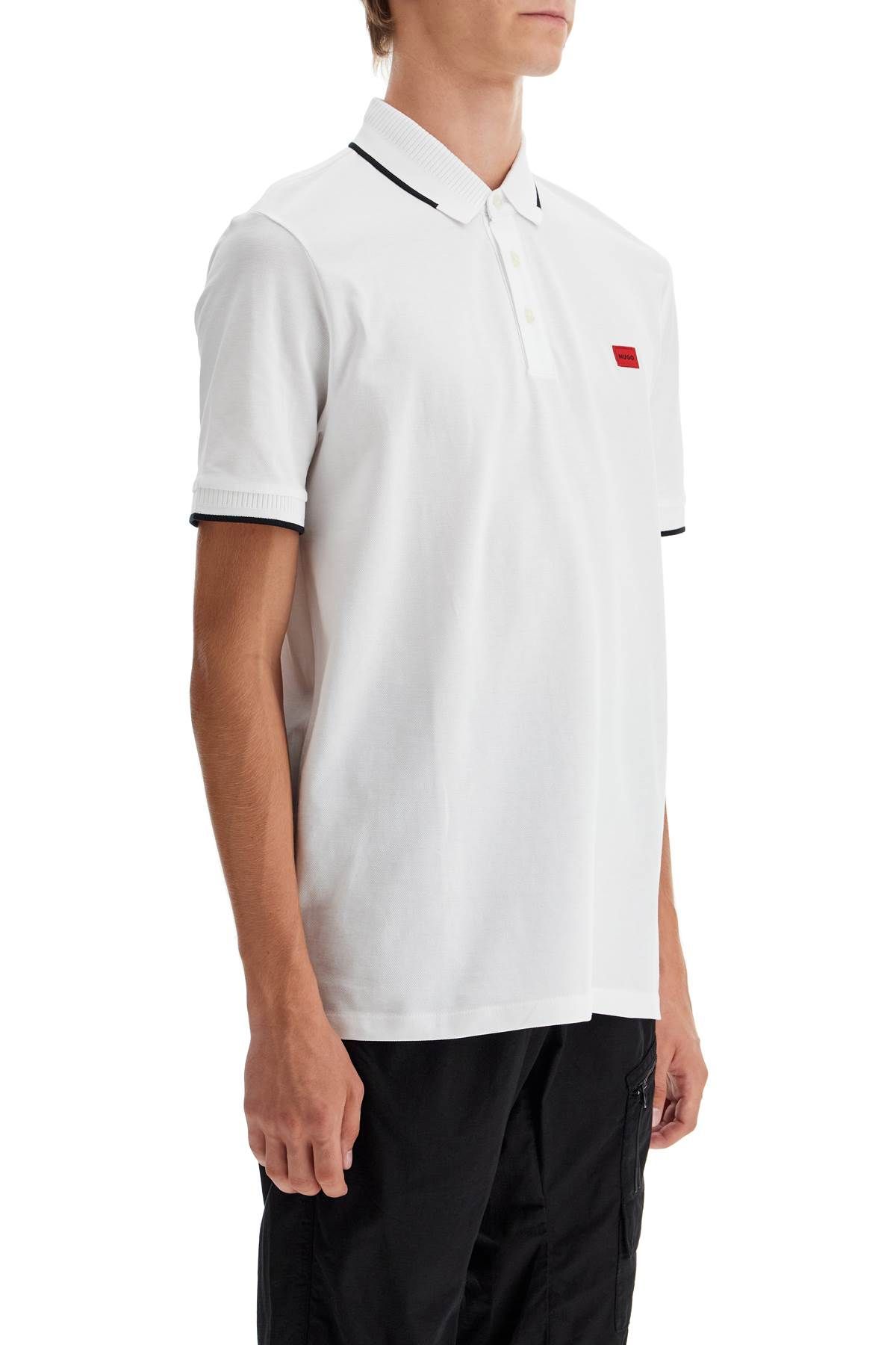 Shop Hugo Polo Shirt With Contrasting Finishing Details In White