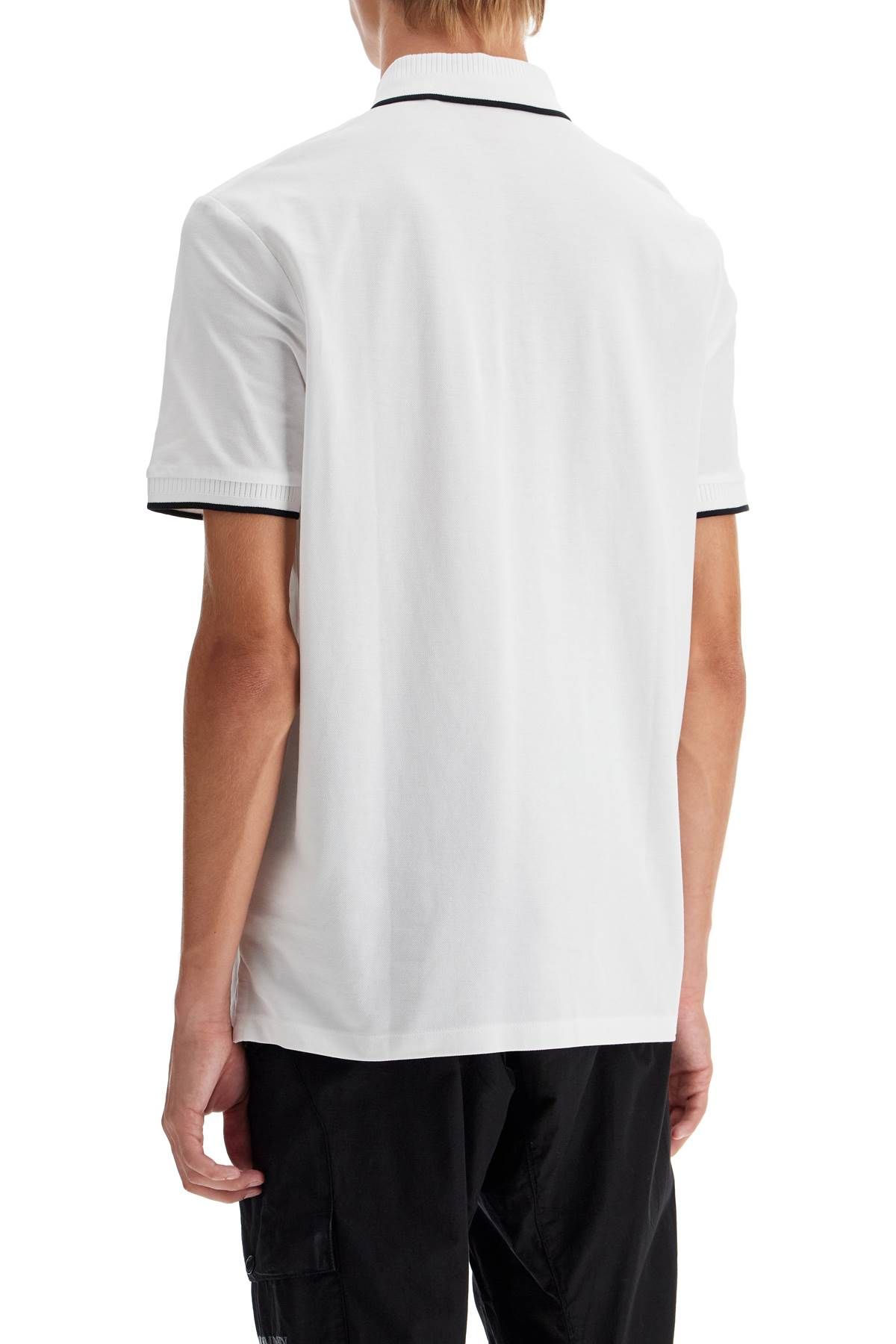 Shop Hugo Polo Shirt With Contrasting Finishing Details In White