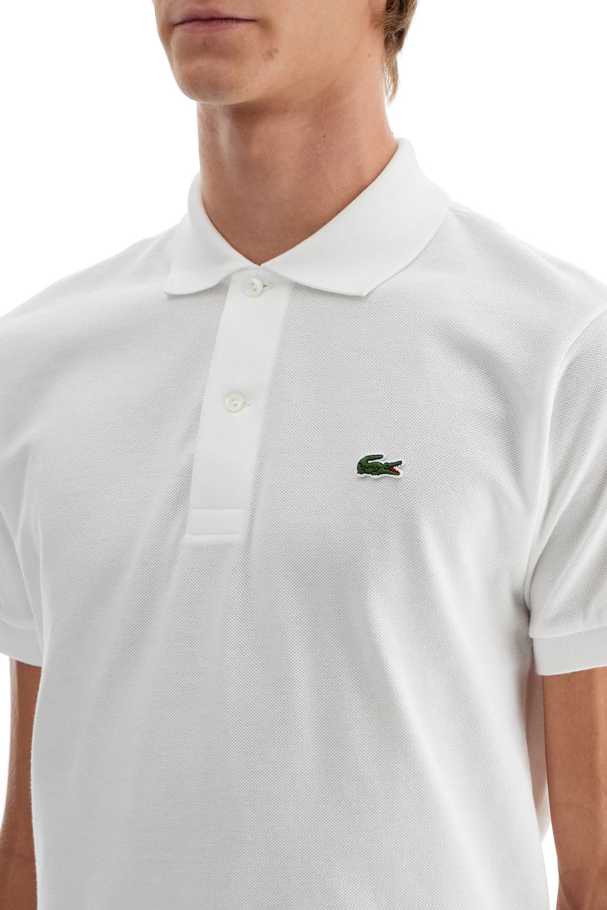 Shop Lacoste Cotton Piquet Polo In White