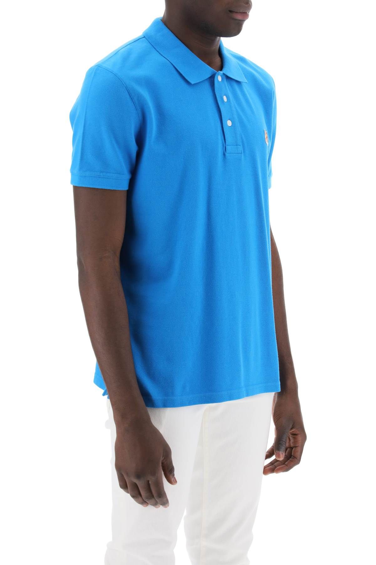 Shop Maison Kitsuné "fox Head Patch Polo Shirt" In Blue