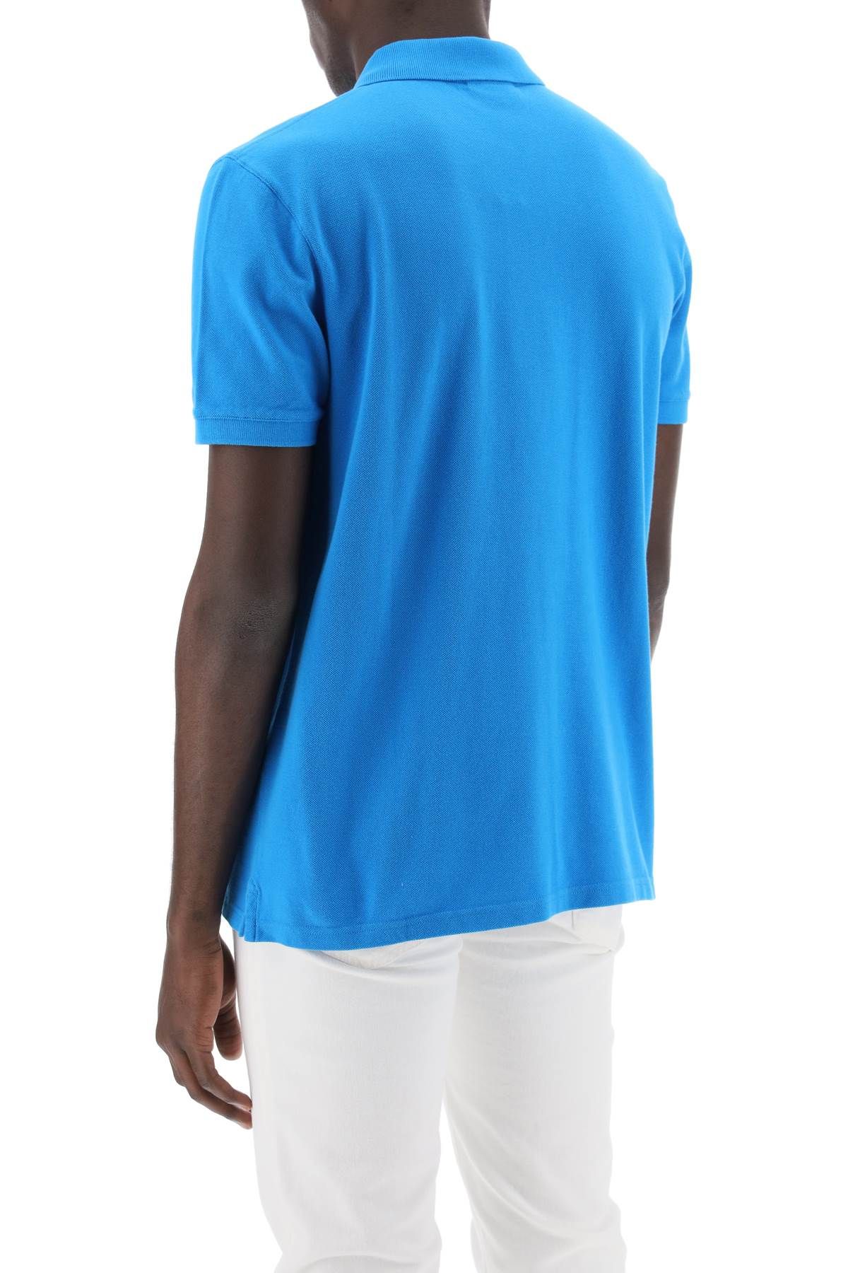 Shop Maison Kitsuné "fox Head Patch Polo Shirt" In Blue