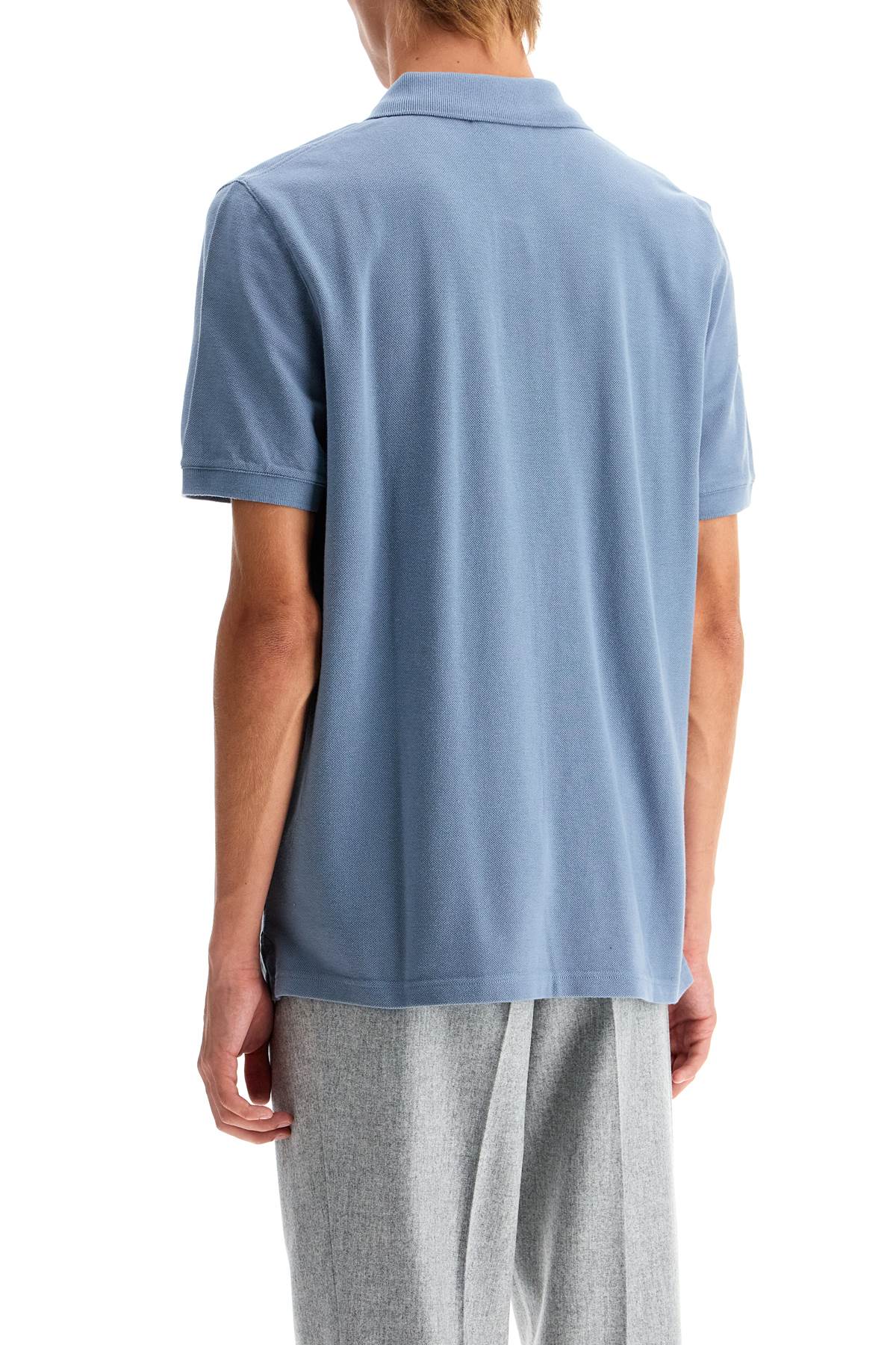 Shop Maison Kitsuné "regular Fit Fox Head Polo Shirt In Light Blue