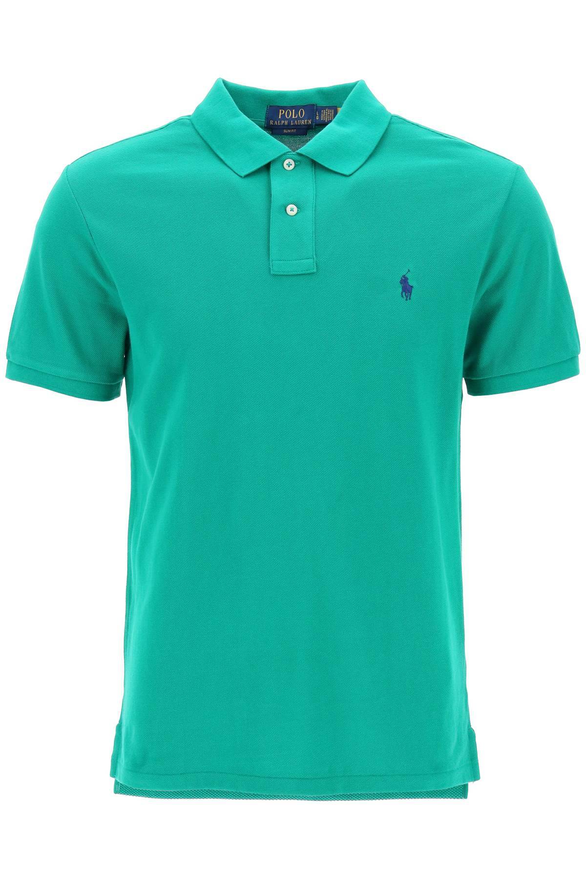 Shop Polo Ralph Lauren Pique Cotton Polo Shirt In Green