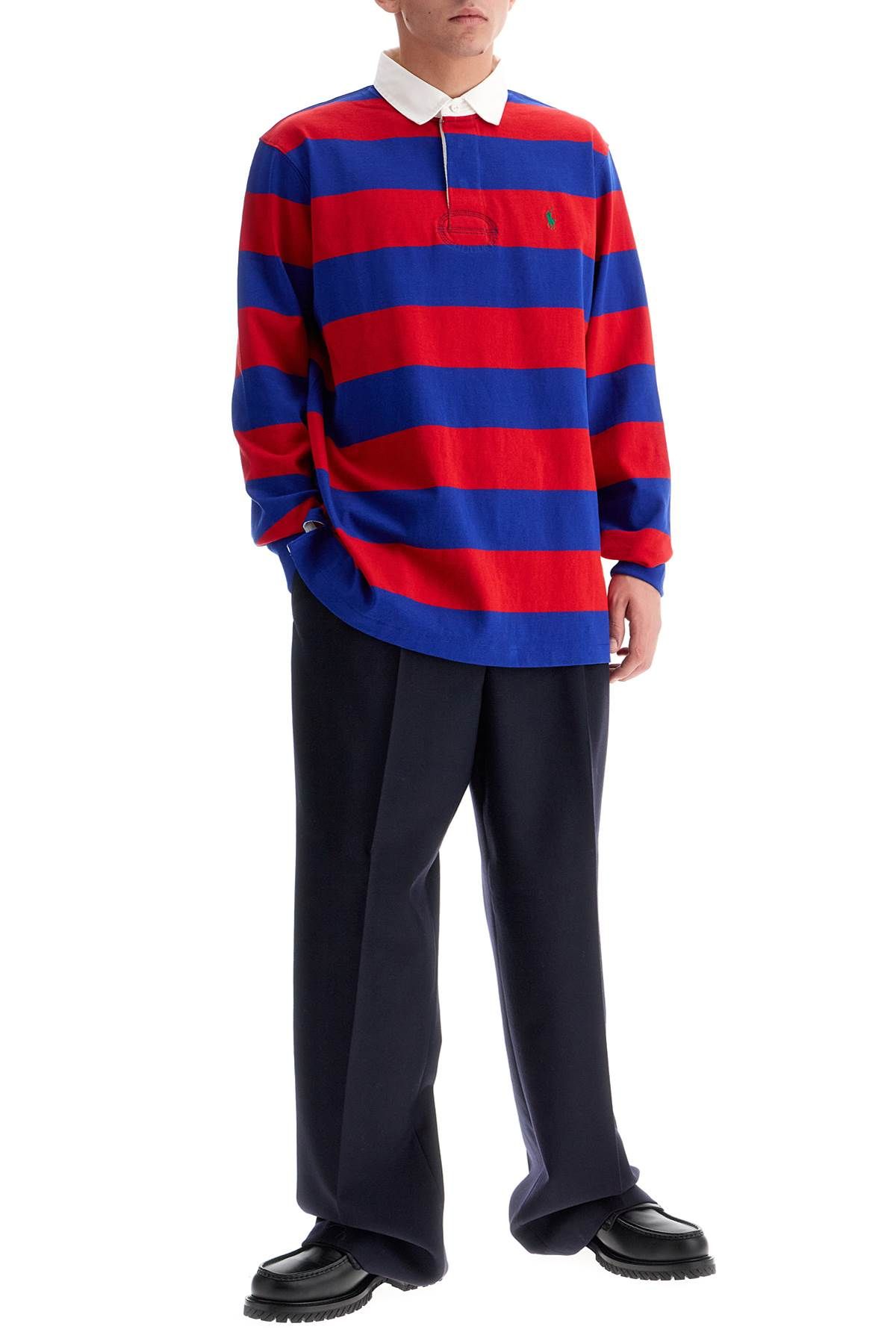 Shop Polo Ralph Lauren Long-sleeved Striped Polo Shirt For In Blue