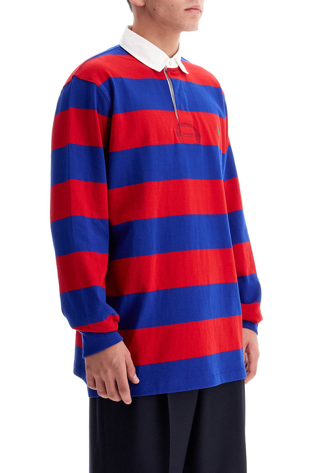 Shop Polo Ralph Lauren Long-sleeved Striped Polo Shirt For In Blue