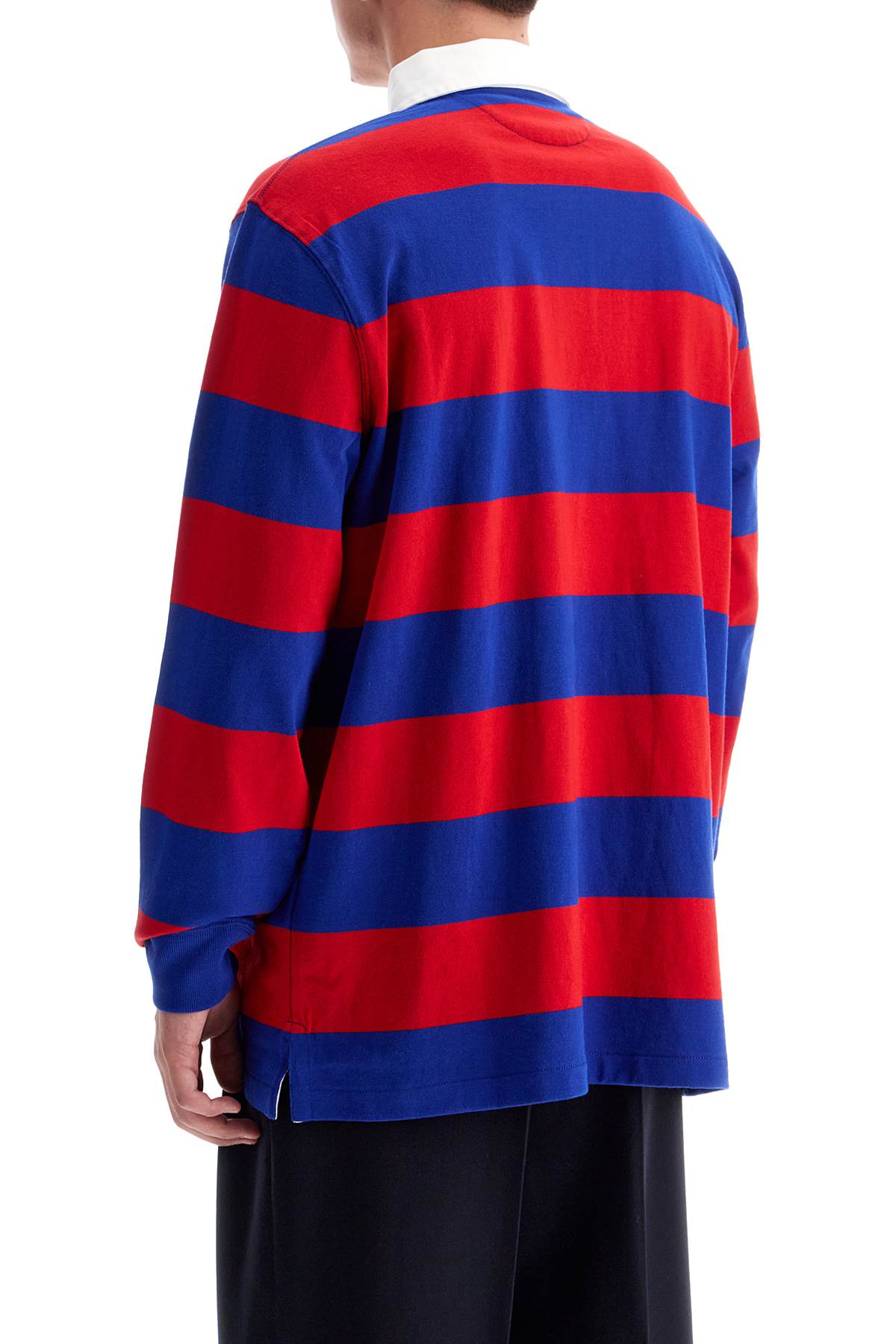 Shop Polo Ralph Lauren Long-sleeved Striped Polo Shirt For In Blue