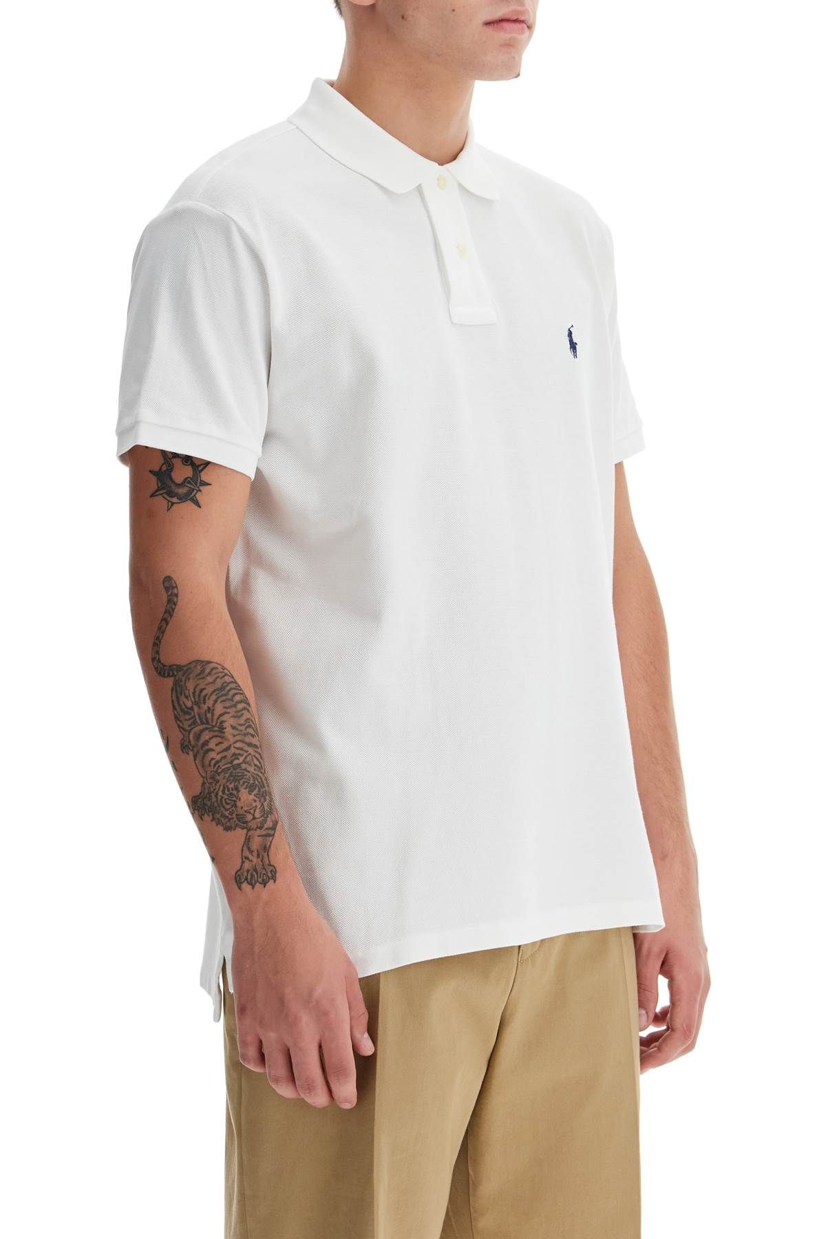 Shop Polo Ralph Lauren Polo Shirt With Logo Embroidery In White