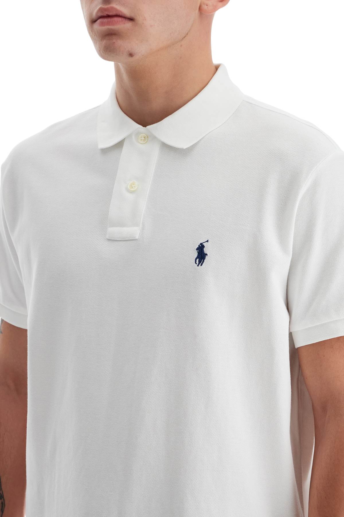 Shop Polo Ralph Lauren Polo Shirt With Logo Embroidery In White