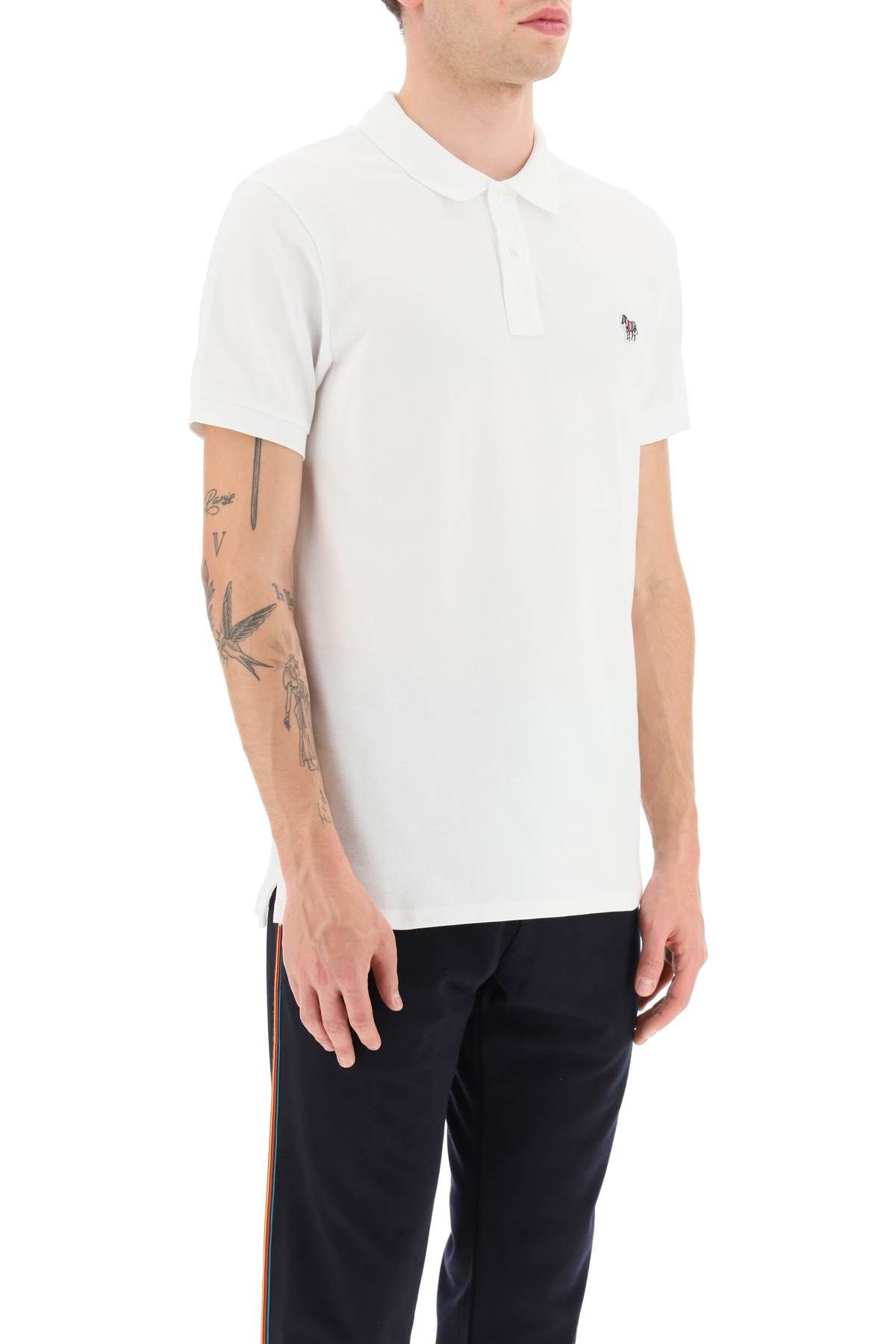 Shop Ps By Paul Smith Organic Cotton Slim Fit Polo Shirt In White