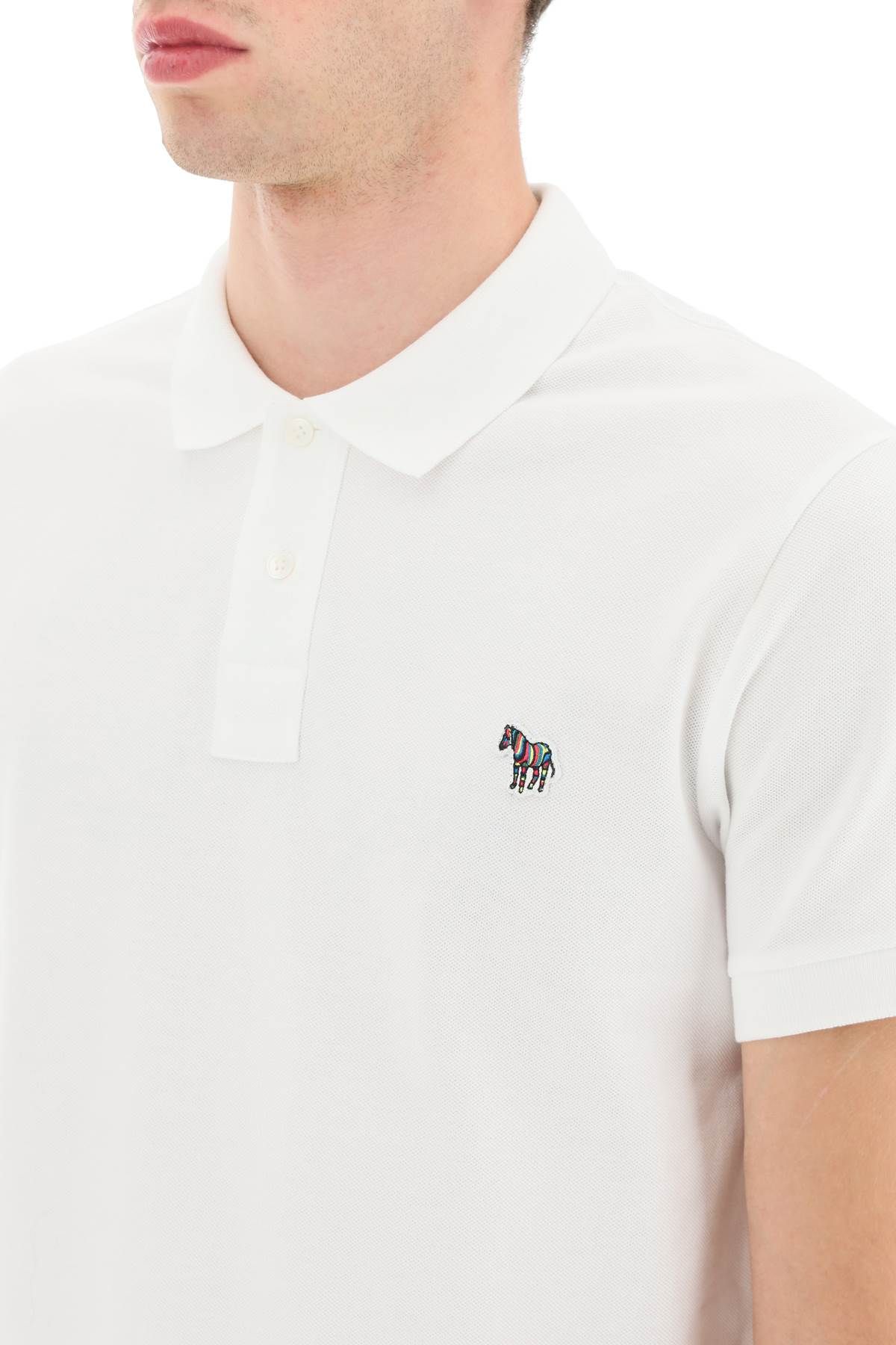 Shop Ps By Paul Smith Organic Cotton Slim Fit Polo Shirt In White