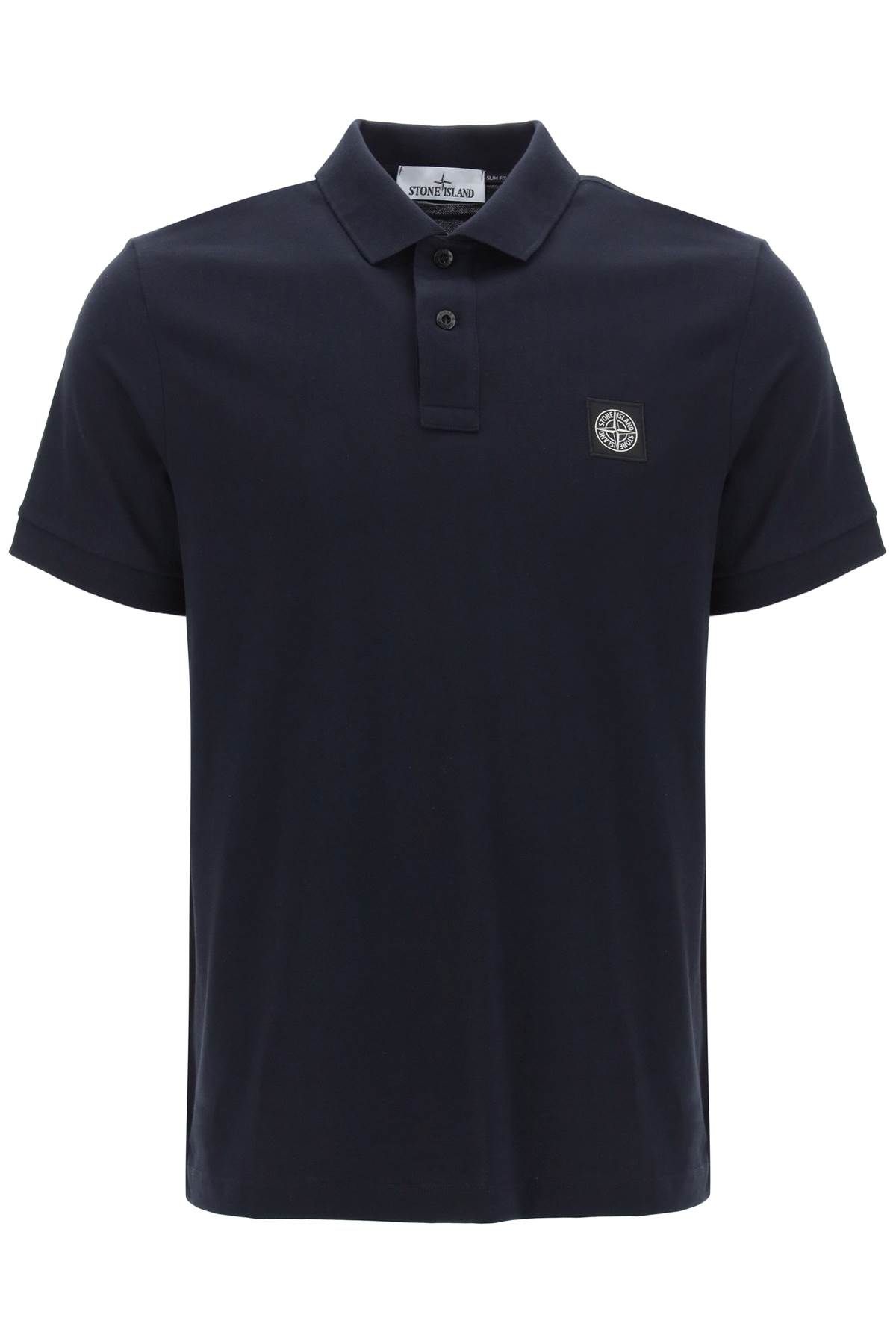 Stone Island Slim Fit Polo Shirt With Logo Patch In Blue