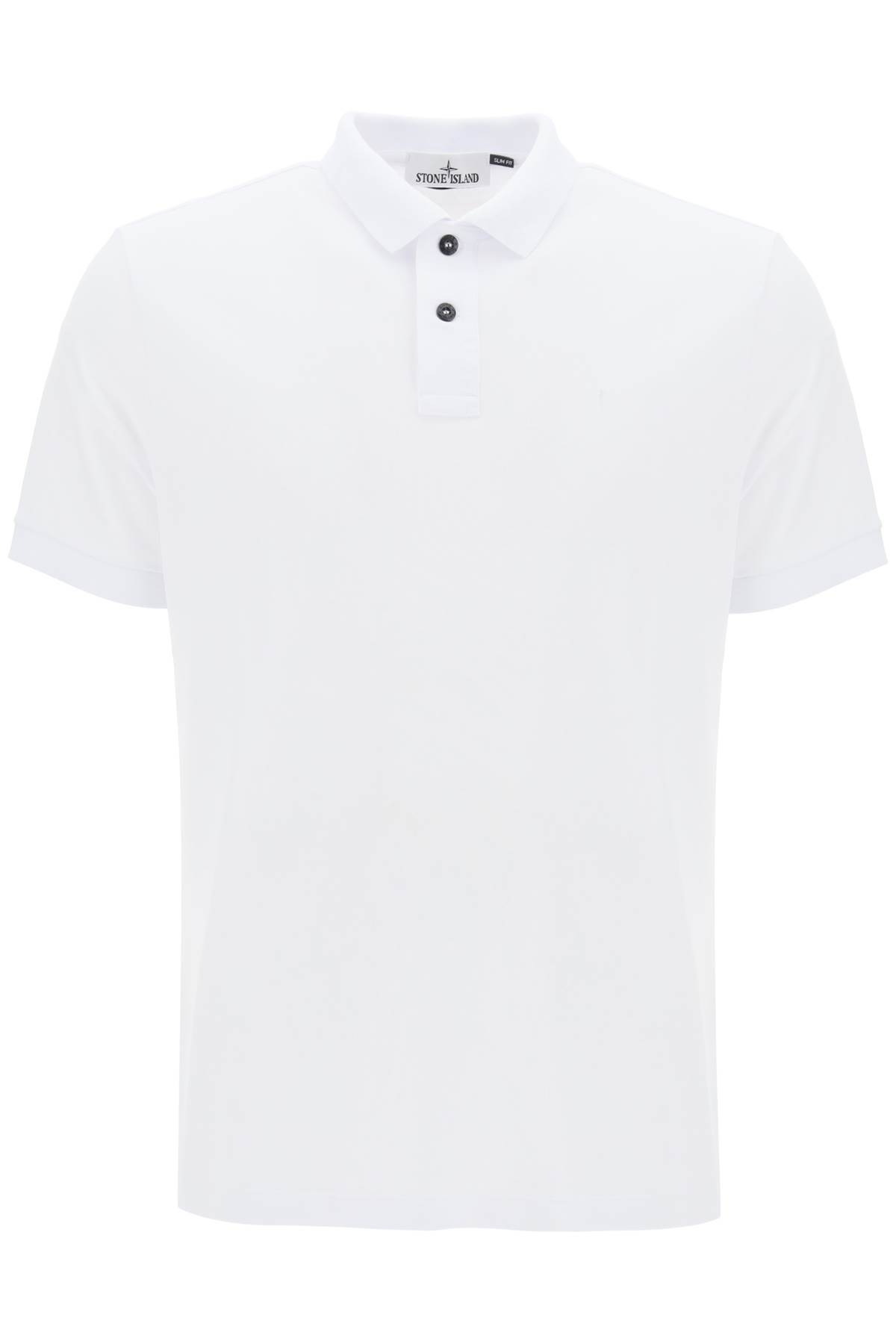 Stone Island Slim Fit Polo Shirt With Logo Patch In White