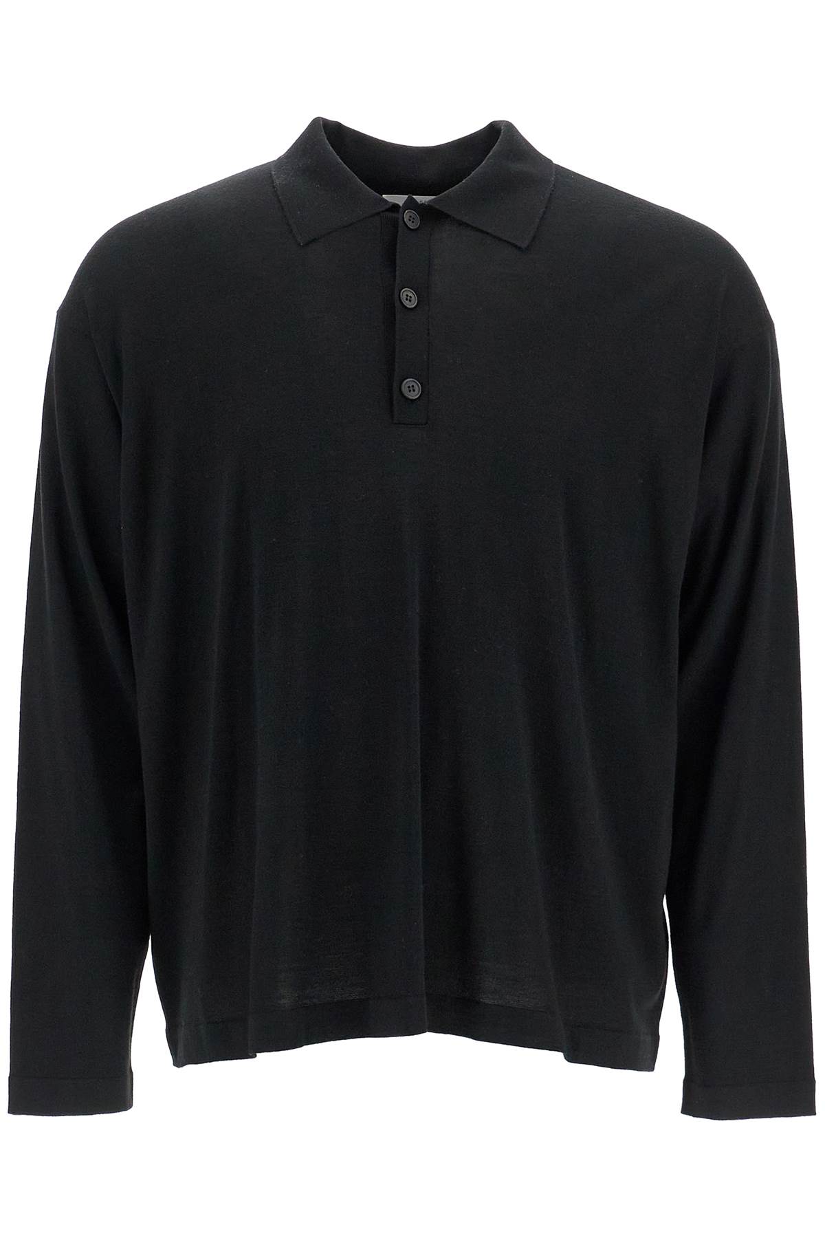 Shop The Row Long-sleeved Wool Djon Polo In Black