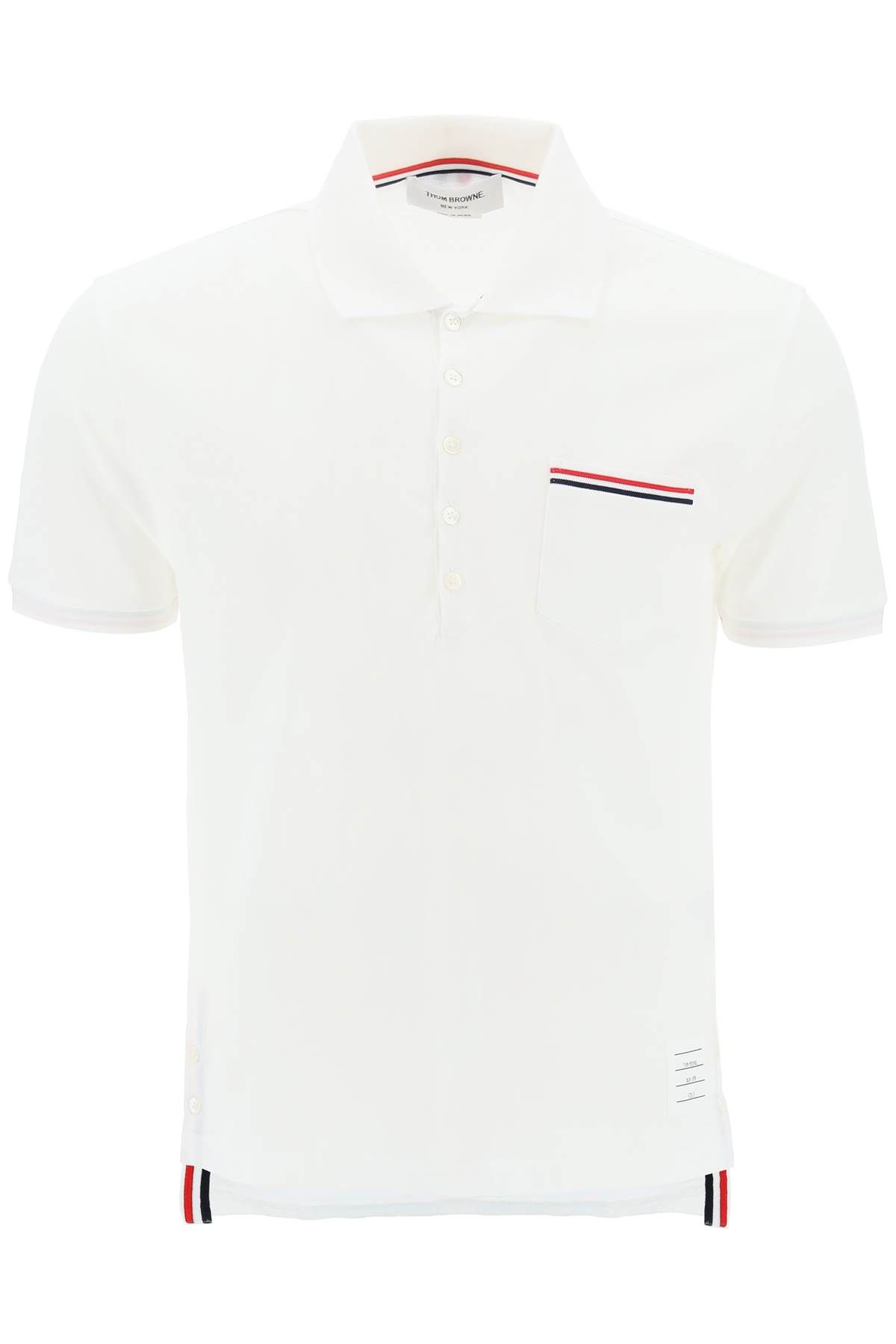 Shop Thom Browne Mercerized Cotton Polo Shirt In White