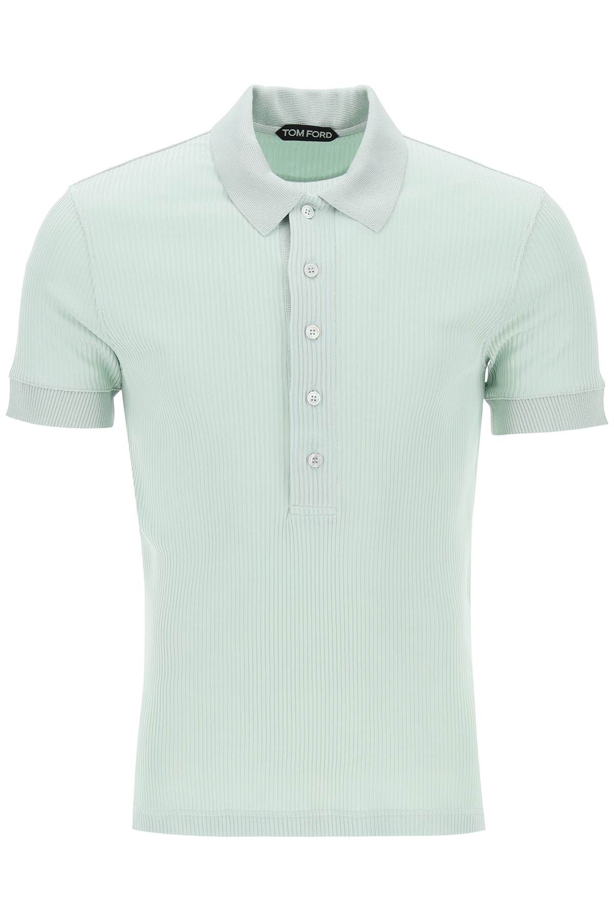 TOM FORD "ribbed knit polo with shiny