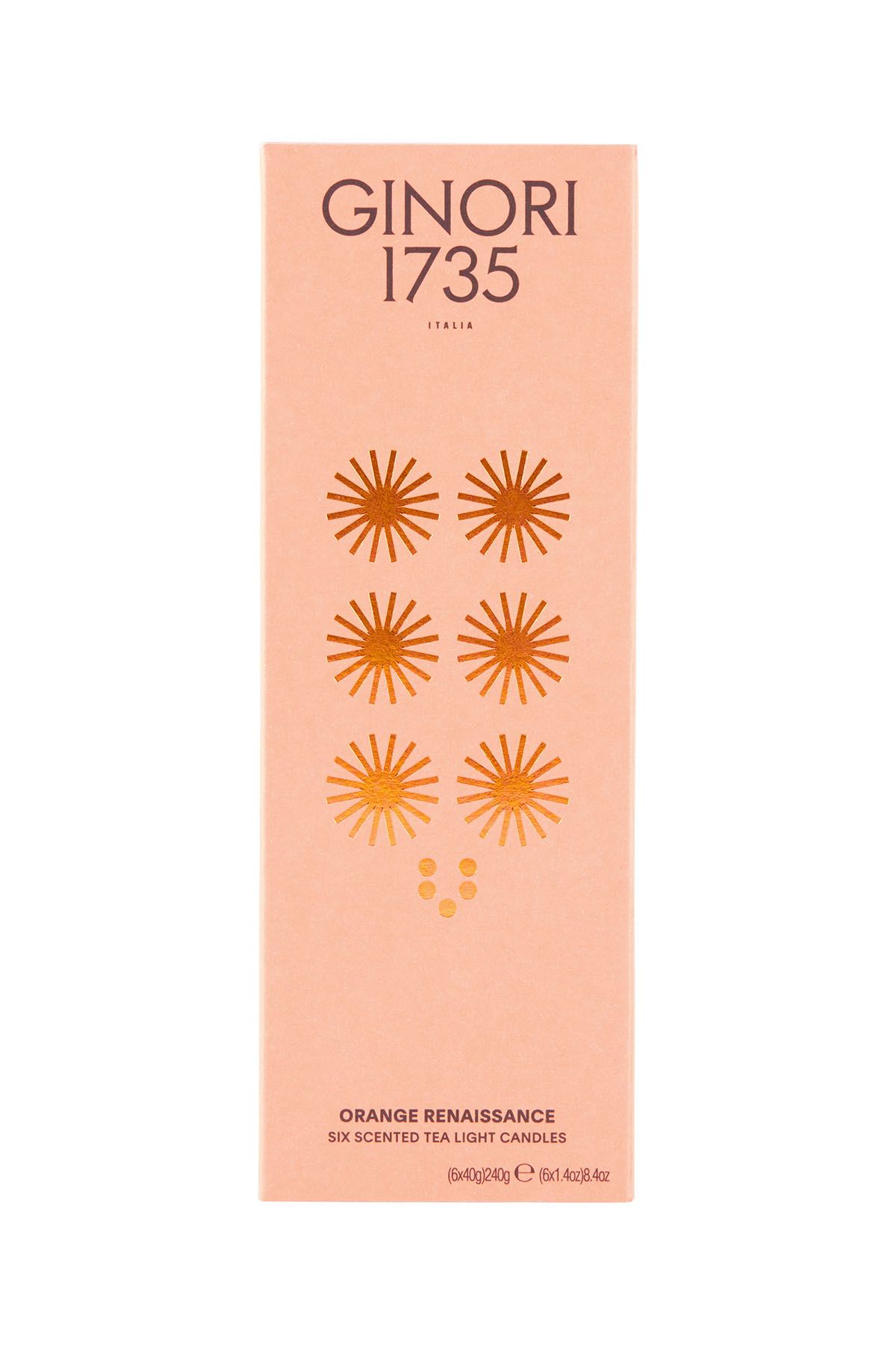 GINORI 1735 orange renaissance scented tea light candles refill