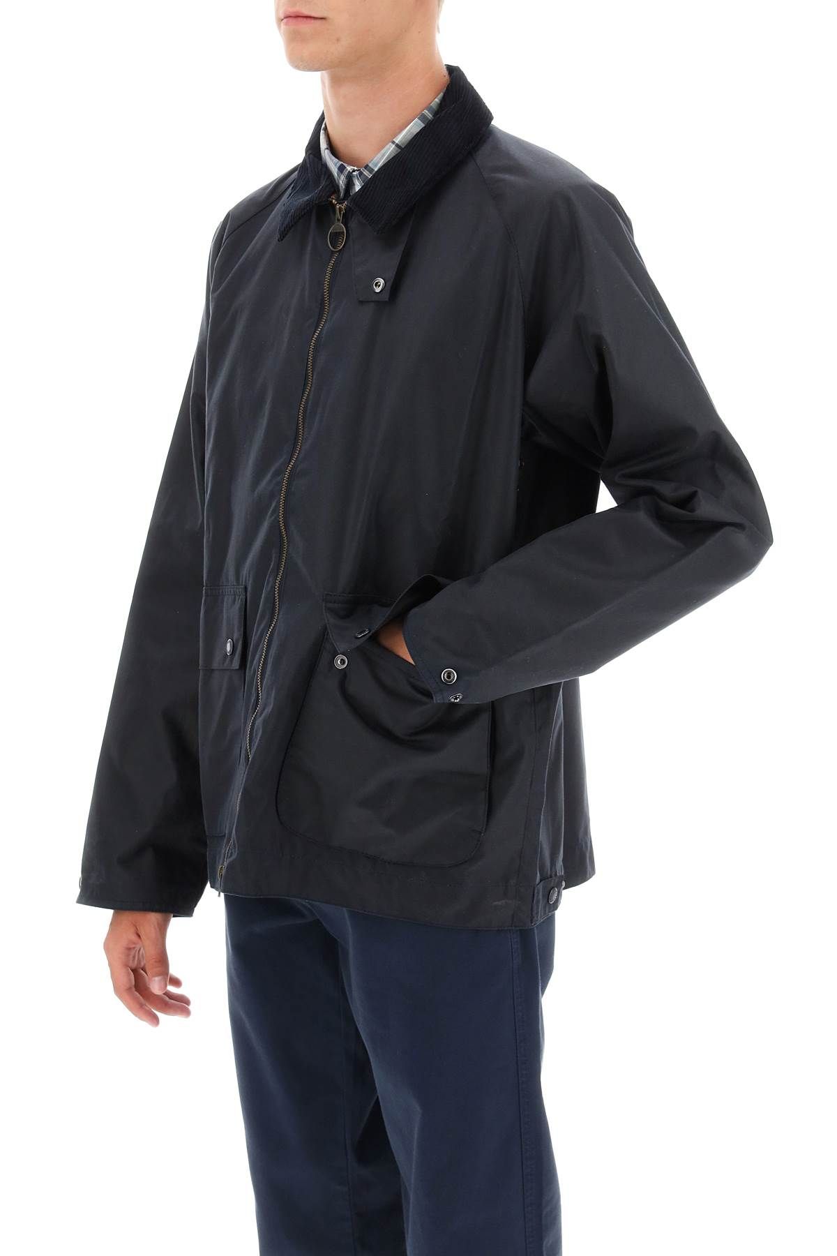 Shop Barbour Bedale Wax Jacket In Blue