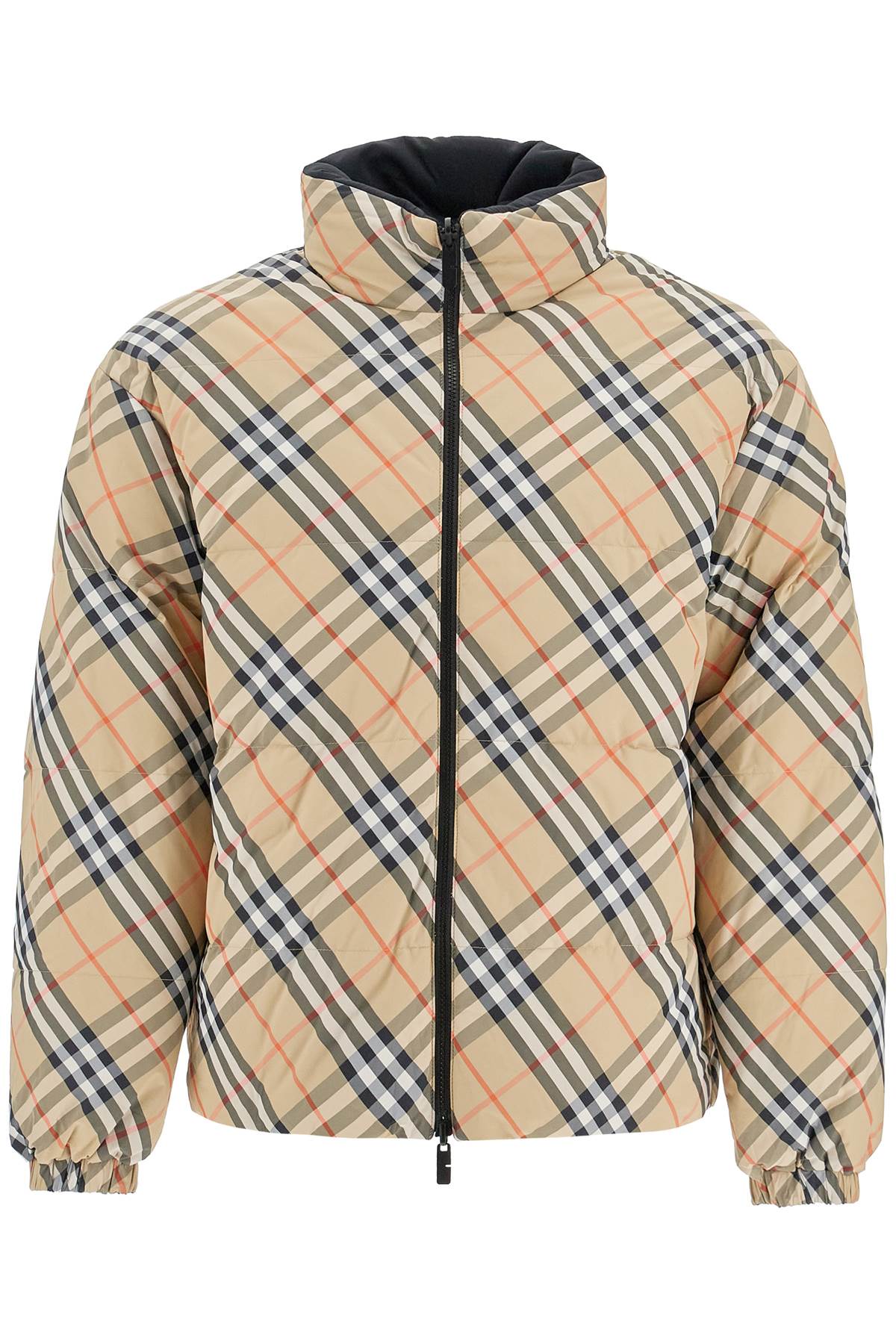 Shop Burberry Reversible Nylon Down Jacket In Beige