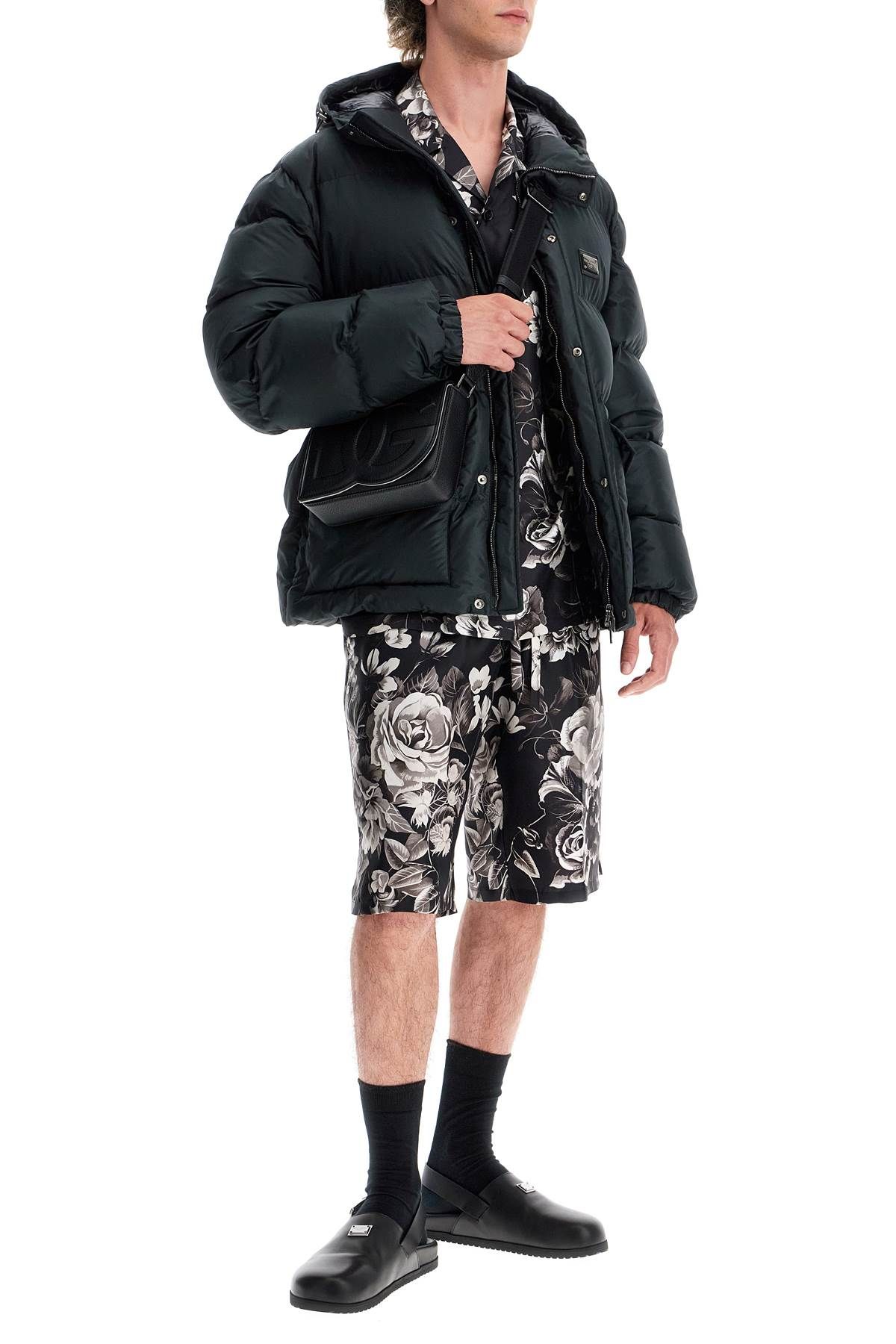 Shop Dolce & Gabbana Padded Jacket With Hood In Black