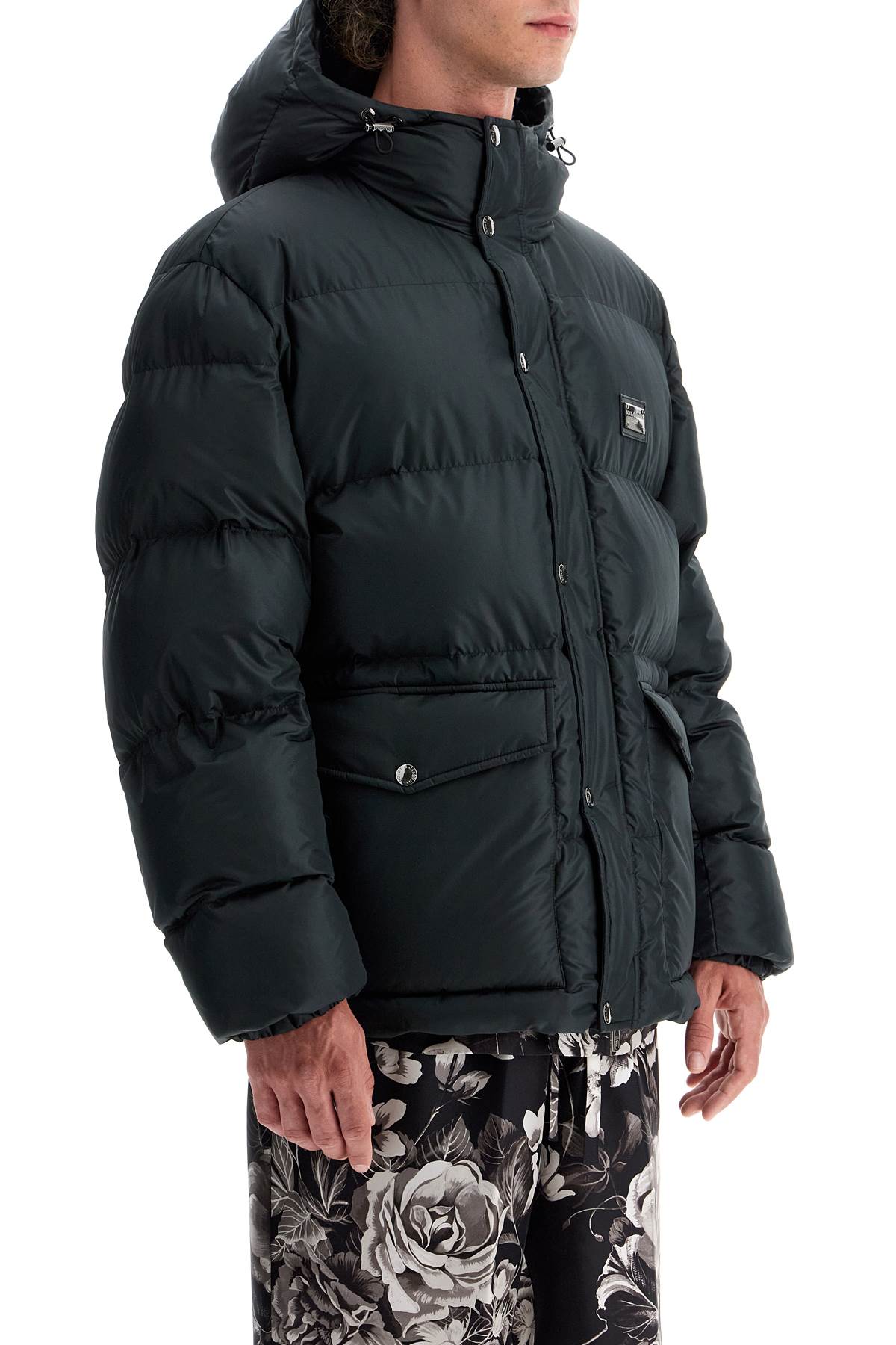 Shop Dolce & Gabbana Padded Jacket With Hood In Black